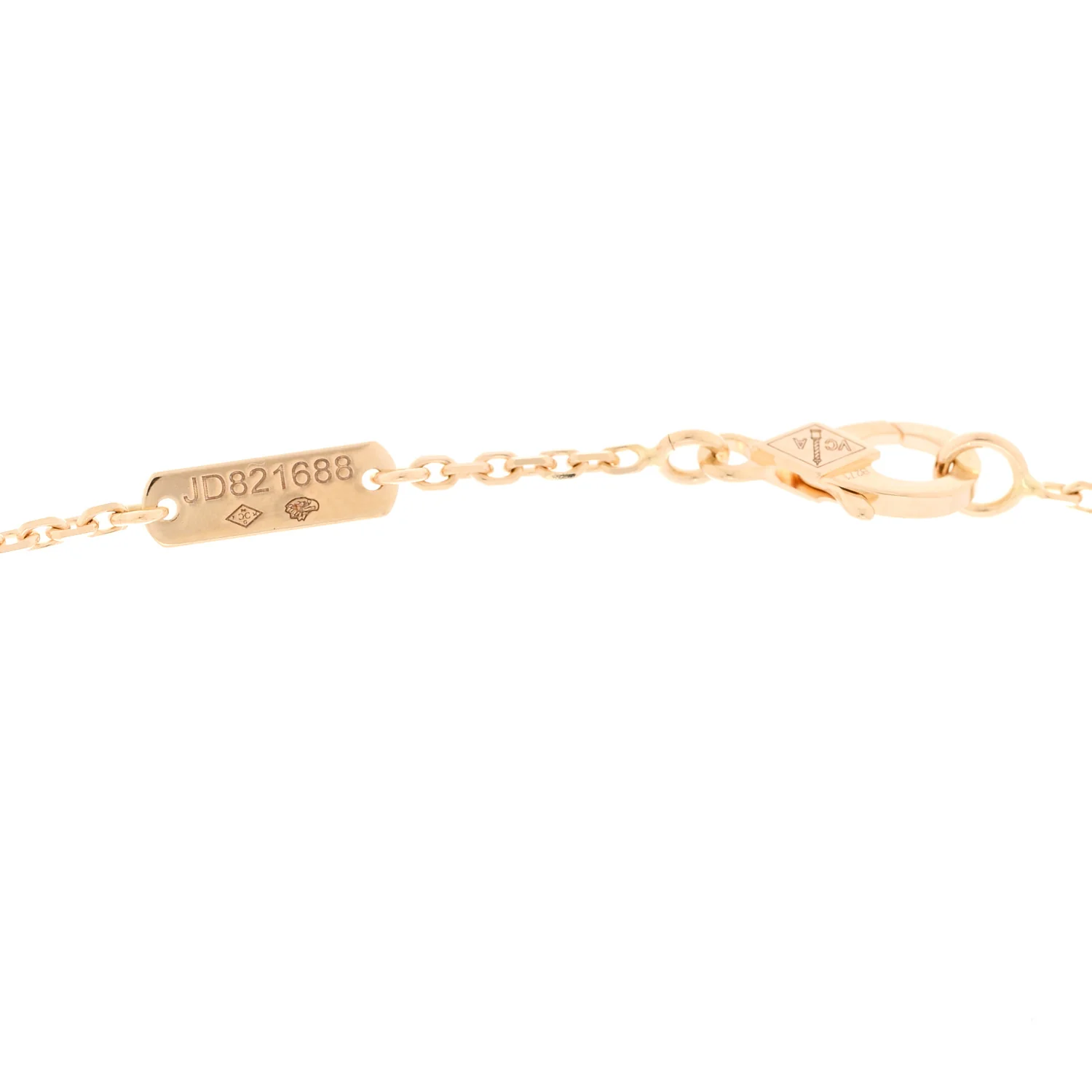 18K Yellow Gold Black Onyx Vintage Alhambra Pendant Necklace - Image 5