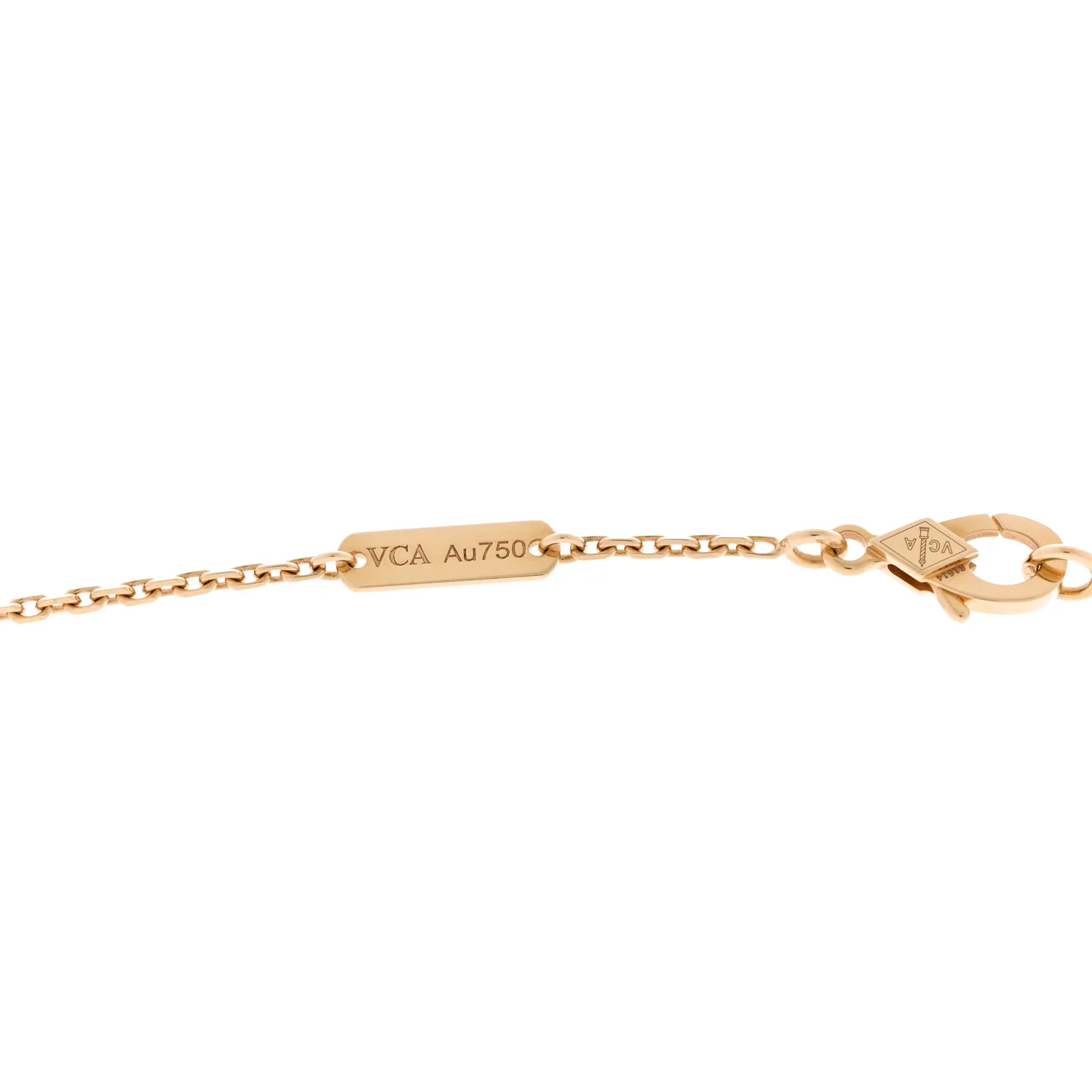 18K Yellow Gold Black Onyx Vintage Alhambra Pendant Necklace - Image 5