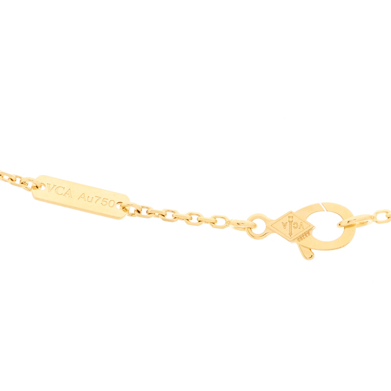 18K Yellow Gold Black Onyx Vintage Alhambra Pendant Necklace - Image 5