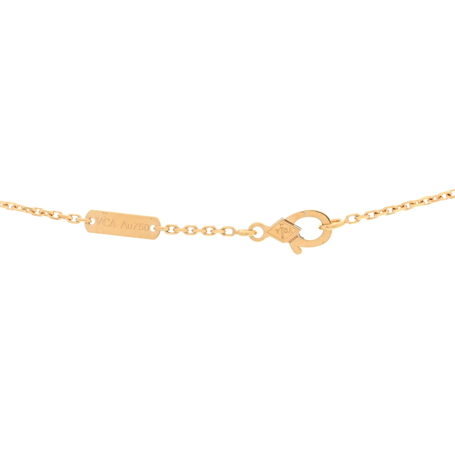 18K Yellow Gold Black Onyx Vintage Alhambra Pendant Necklace - Image 4