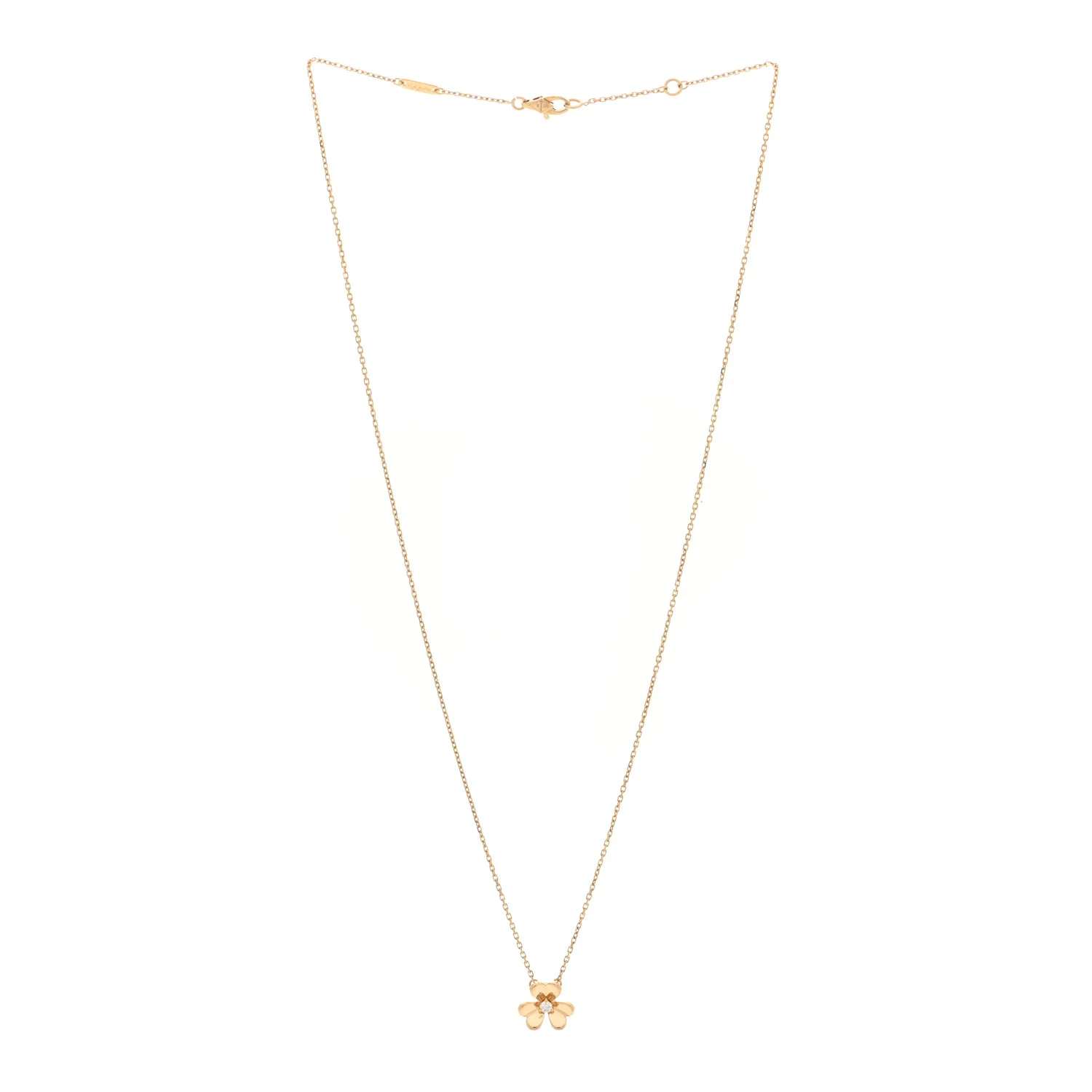 18K Yellow Gold Diamond Mini Frivole Pendant Necklace - Image 3