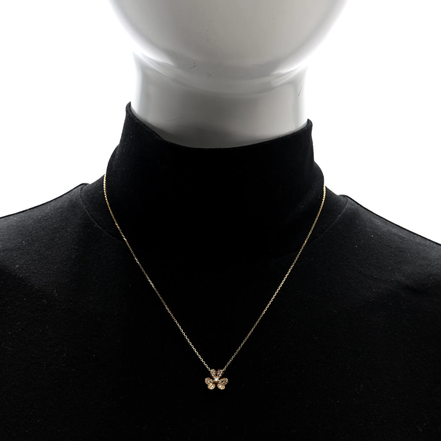 18K Yellow Gold Diamond Mini Frivole Pendant Pave Necklace - Image 2