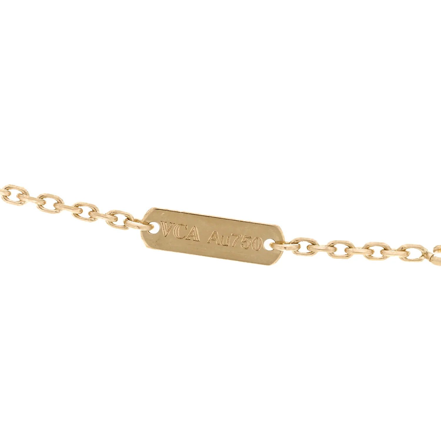 18K Yellow Gold Guilloche Vintage Alhambra Pendant Necklace - Image 6