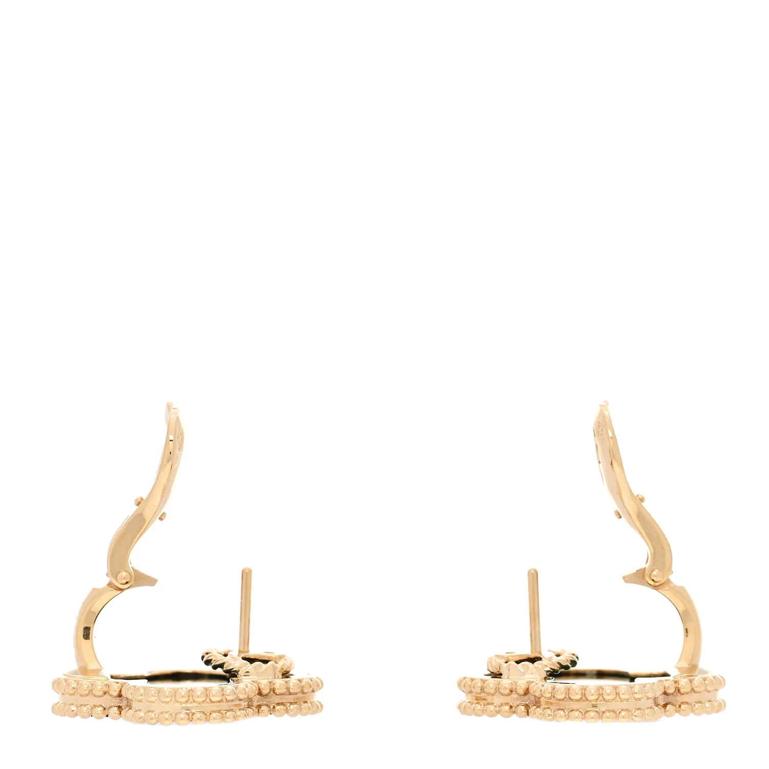 18K Yellow Gold Malachite Magic Alhambra Earrings - Image 3