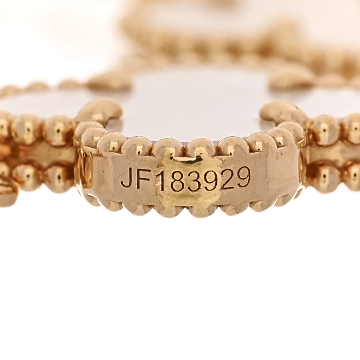 18K Yellow Gold Mother of Pearl 5 Motifs Vintage Alhambra Bracelet - Image 4