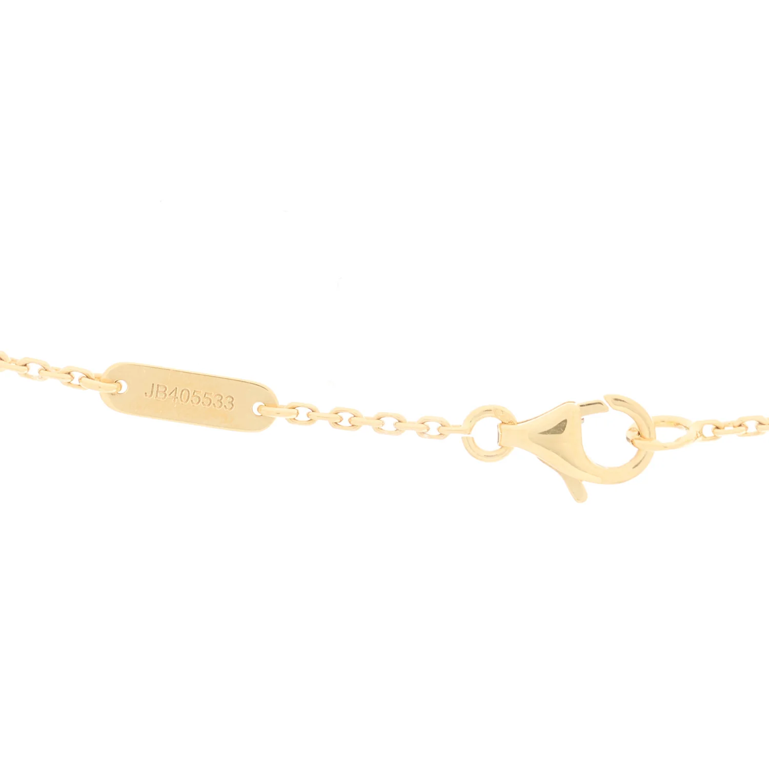 18k Yellow Gold Mother of Pearl Lucky Alhambra Butterfly Pendant Necklace - Image 4