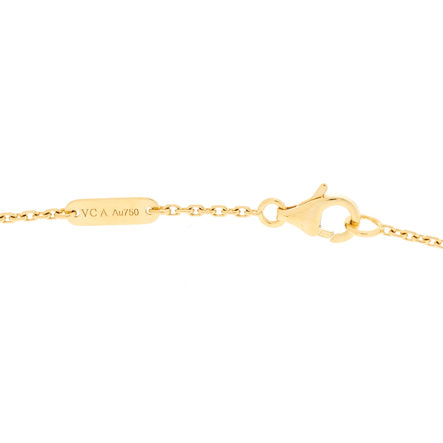 18k Yellow Gold Mother of Pearl Lucky Alhambra Butterfly Pendant Necklace - Image 5