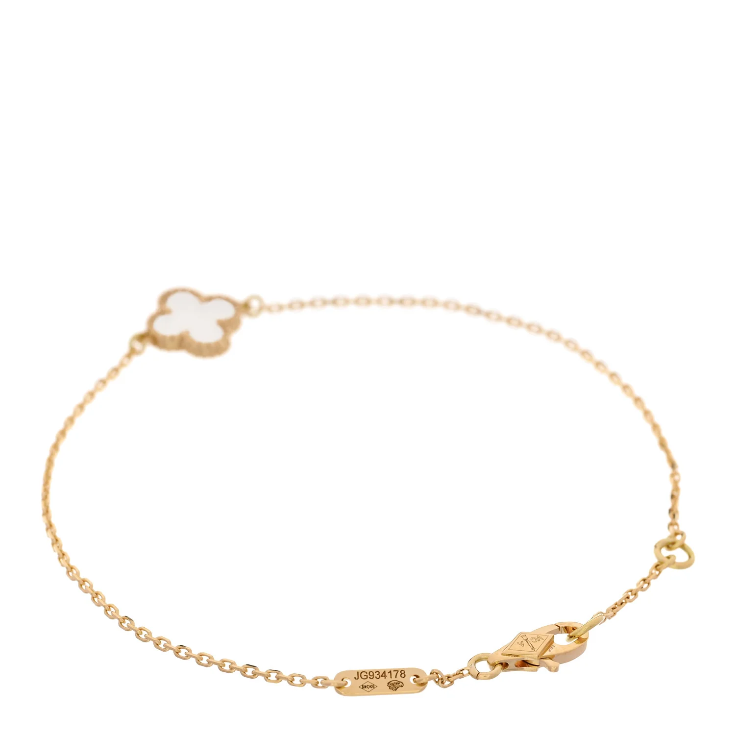 18K Yellow Gold Mother of Pearl Sweet Alhambra Bracelet - Image 2