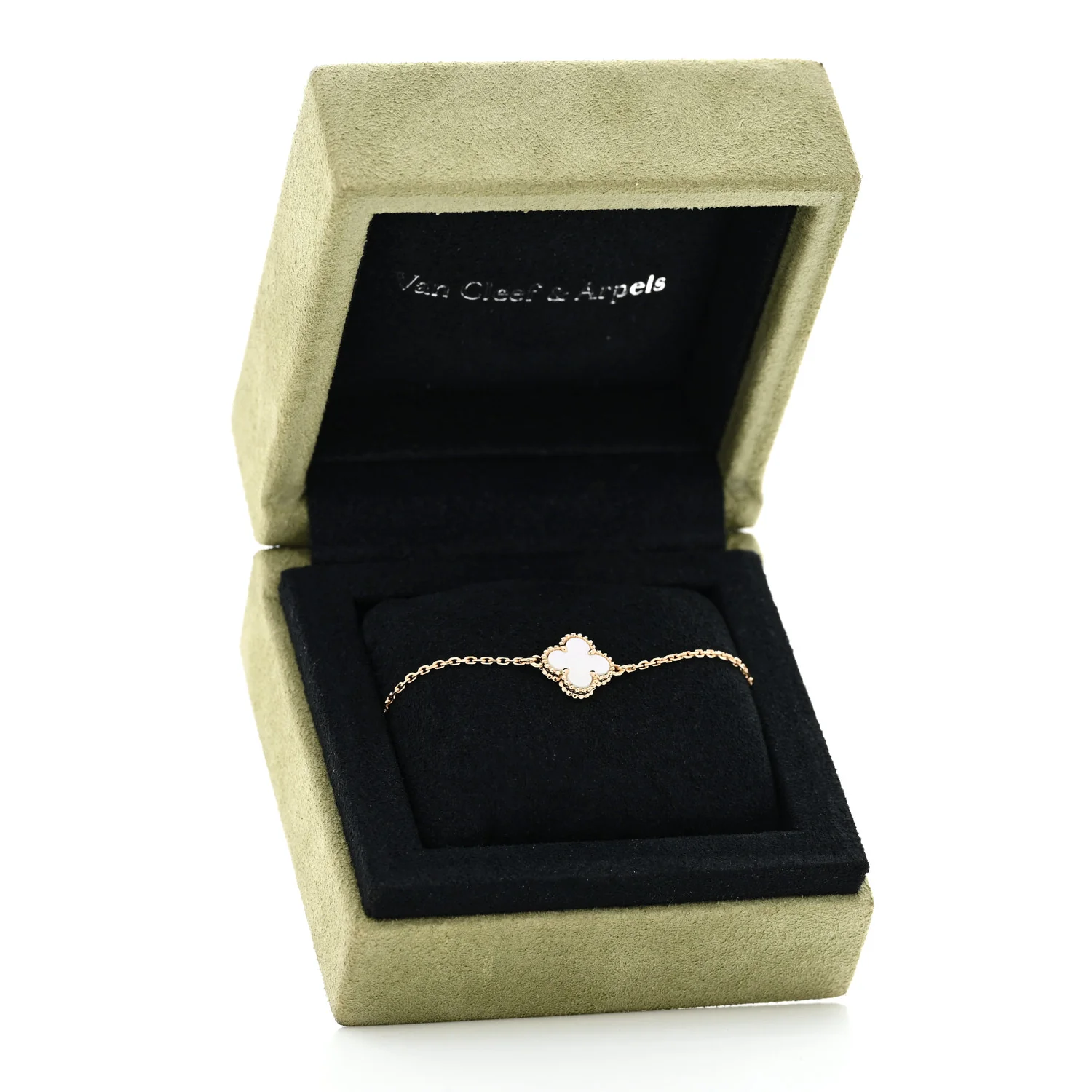 18K Yellow Gold Mother of Pearl Sweet Alhambra Bracelet - Image 5
