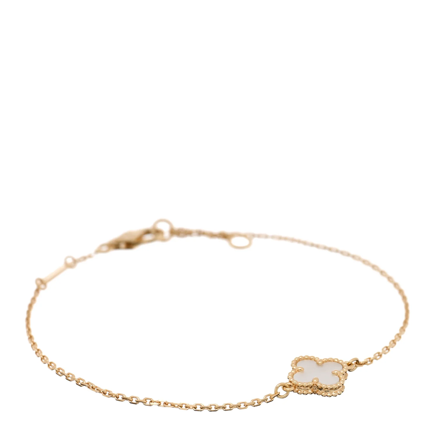 18K Yellow Gold Mother of Pearl Sweet Alhambra Bracelet