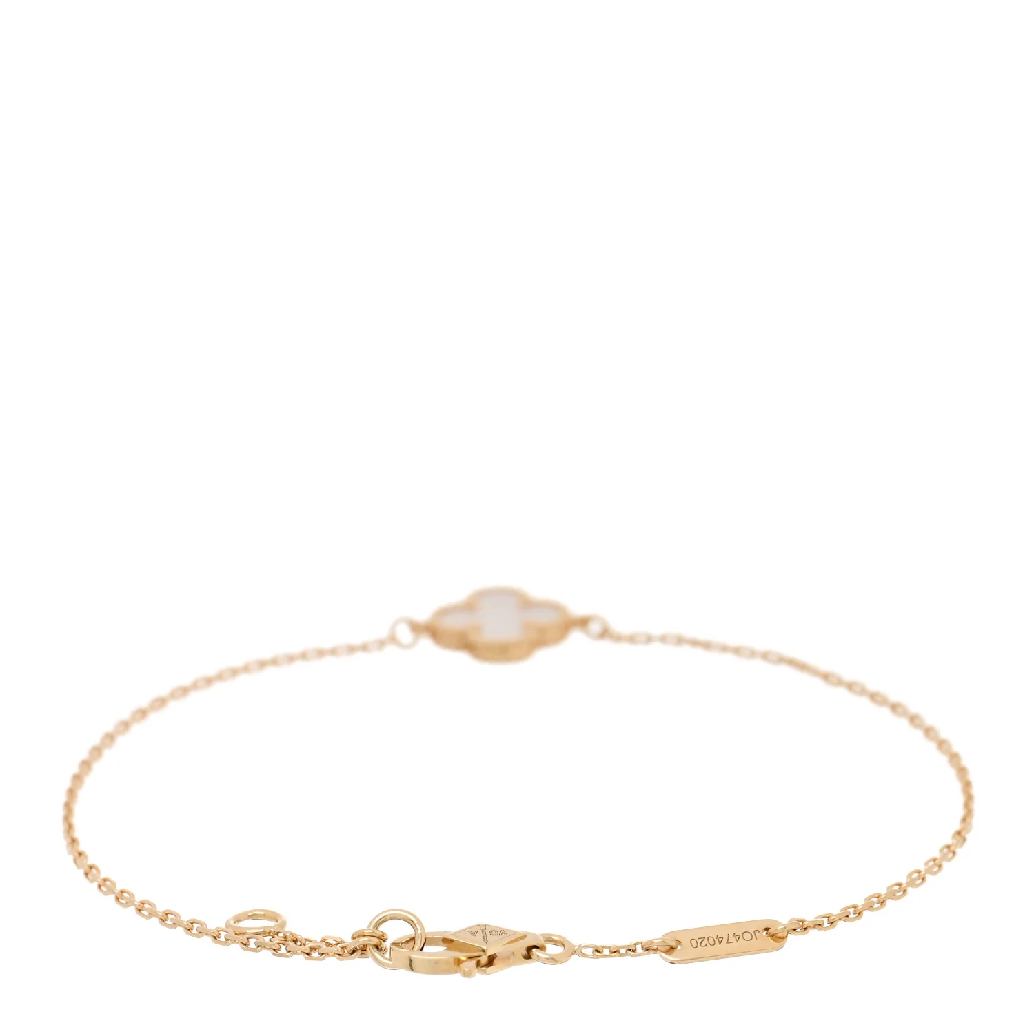 18K Yellow Gold Mother of Pearl Sweet Alhambra Bracelet - Image 2
