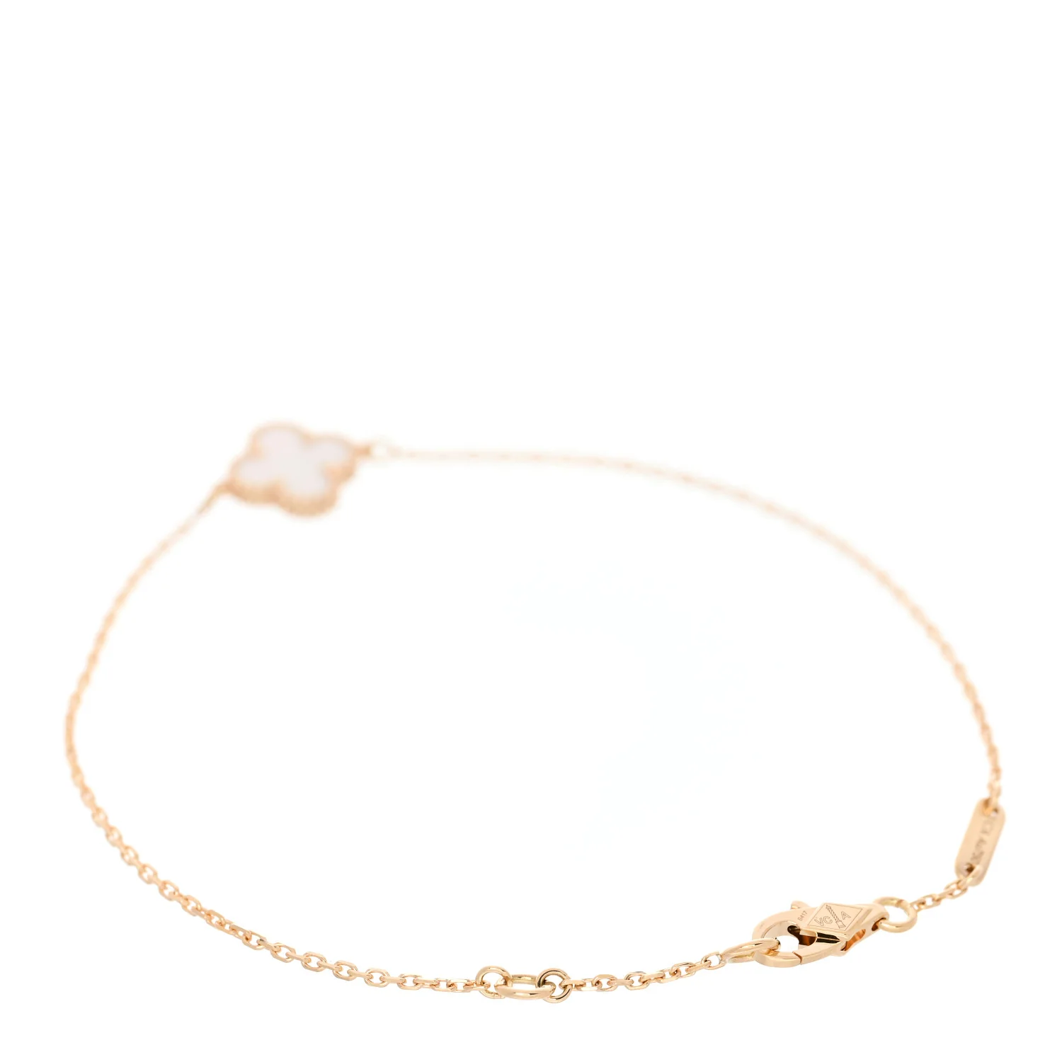 18K Yellow Gold Mother of Pearl Sweet Alhambra Bracelet - Image 2