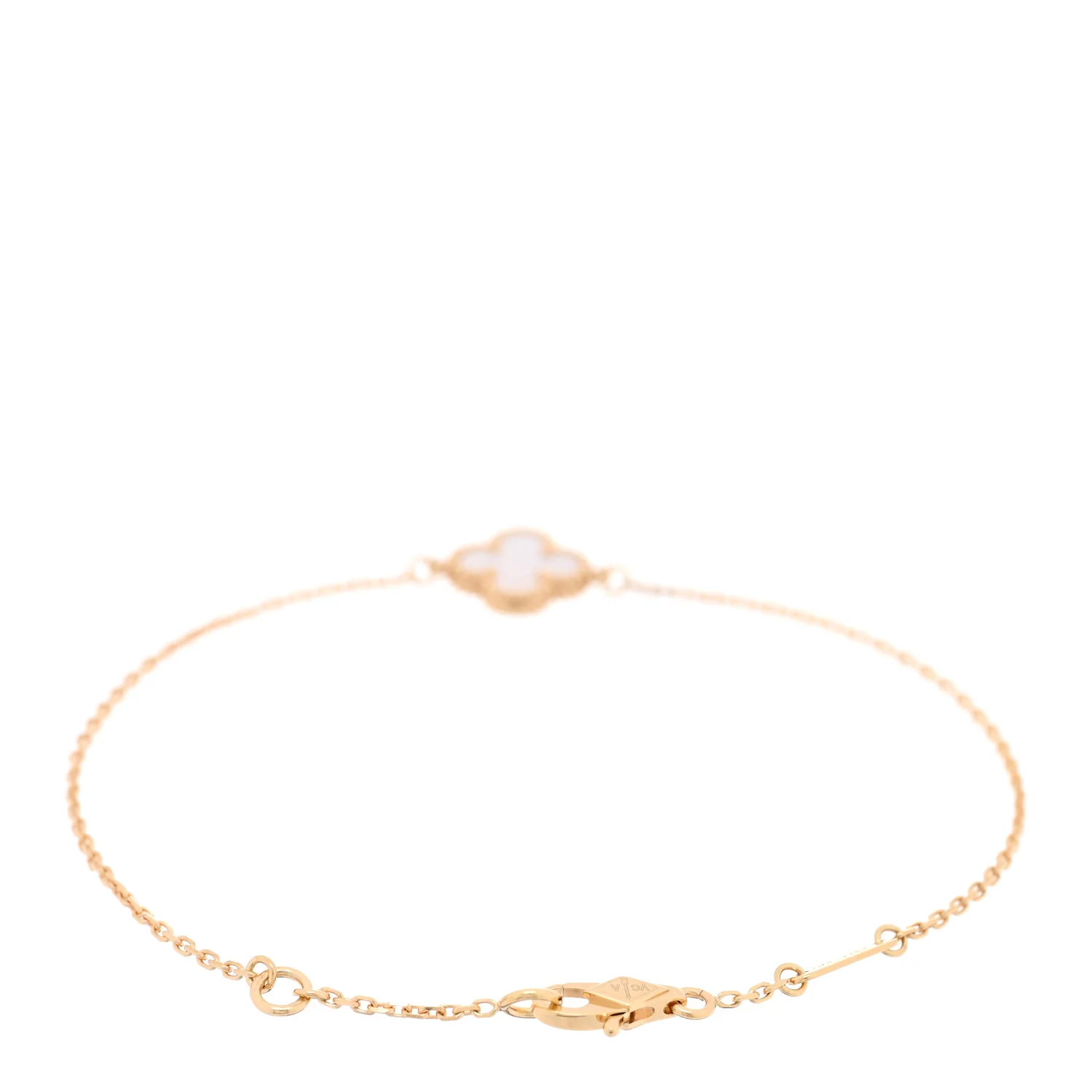 18K Yellow Gold Mother of Pearl Sweet Alhambra Bracelet - Image 2