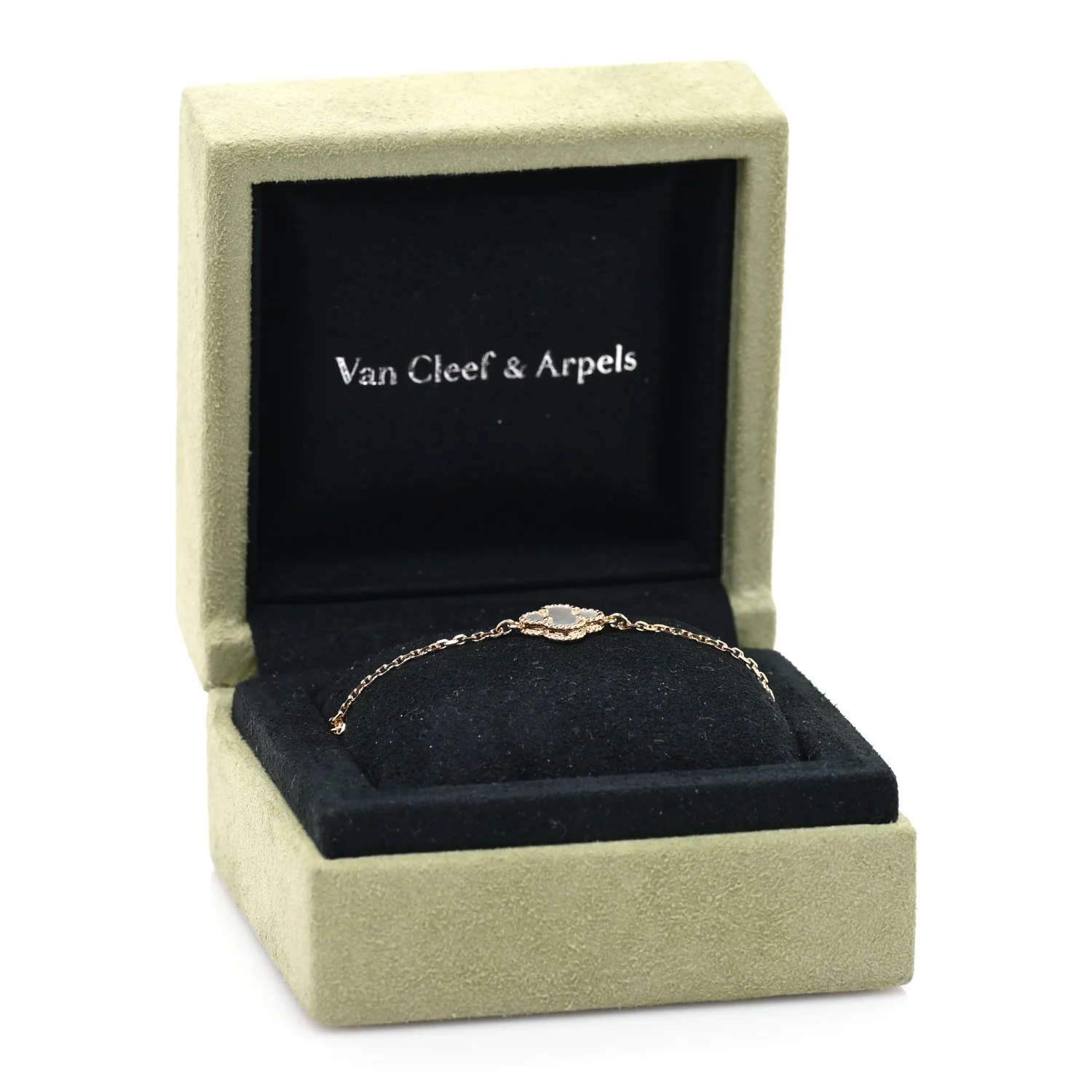 18K Yellow Gold Mother of Pearl Sweet Alhambra Bracelet - Image 4