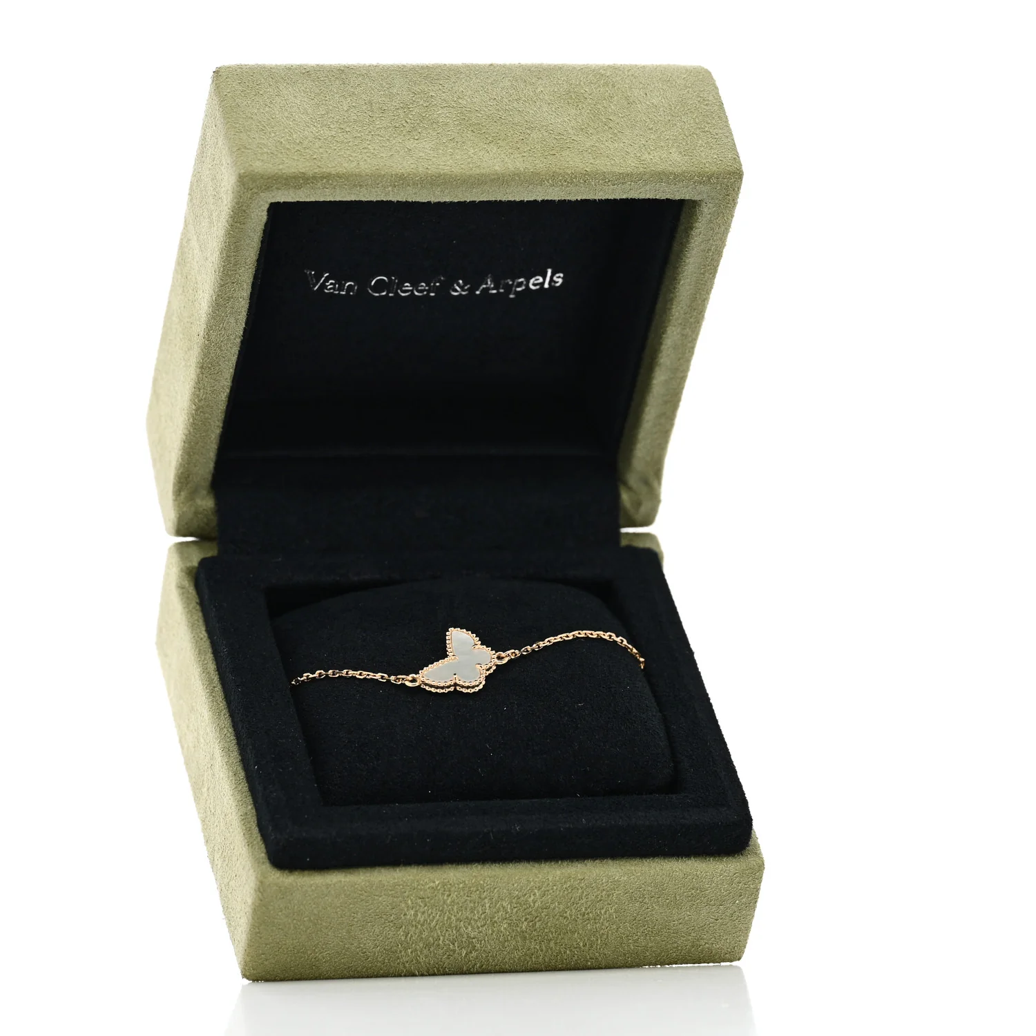 18K Yellow Gold Mother of Pearl Sweet Alhambra Butterfly Bracelet - Image 5