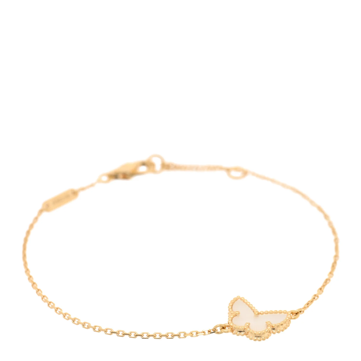 18K Yellow Gold Mother of Pearl Sweet Alhambra Butterfly Bracelet