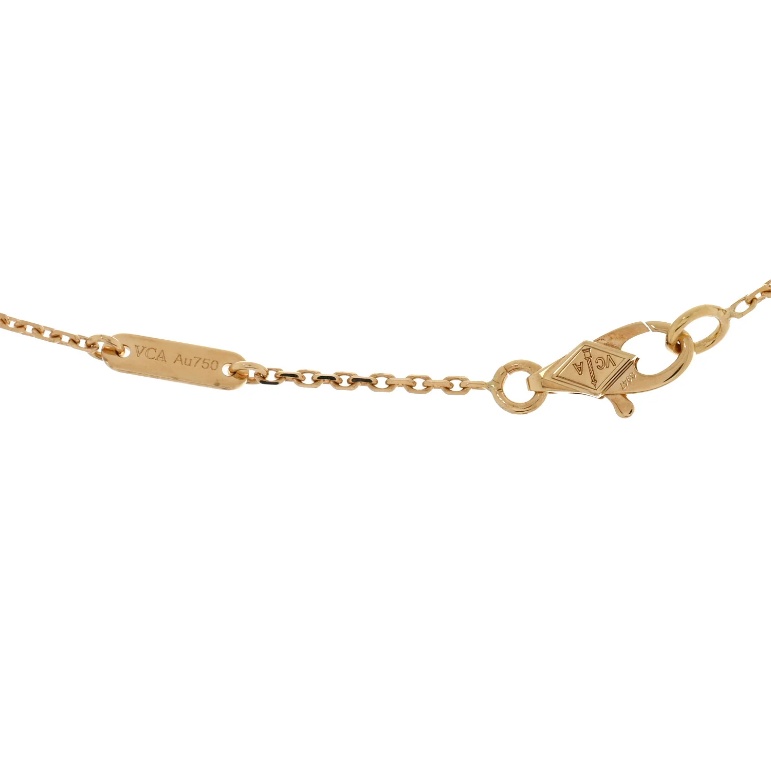 18K Yellow Gold Mother of Pearl Sweet Alhambra Butterfly Pendant Necklace - Image 4