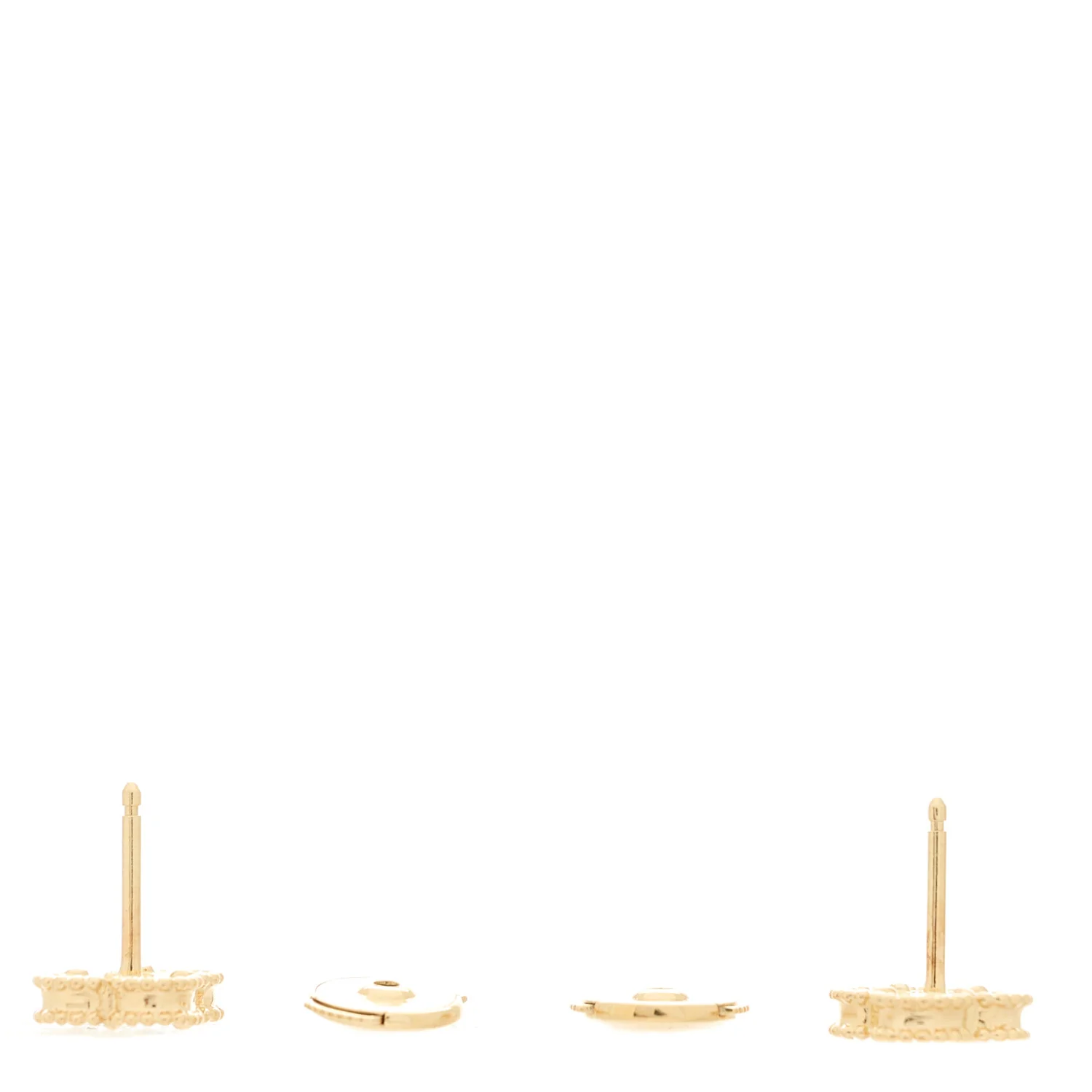 18K Yellow Gold Mother of Pearl Sweet Alhambra Earrings - Image 3