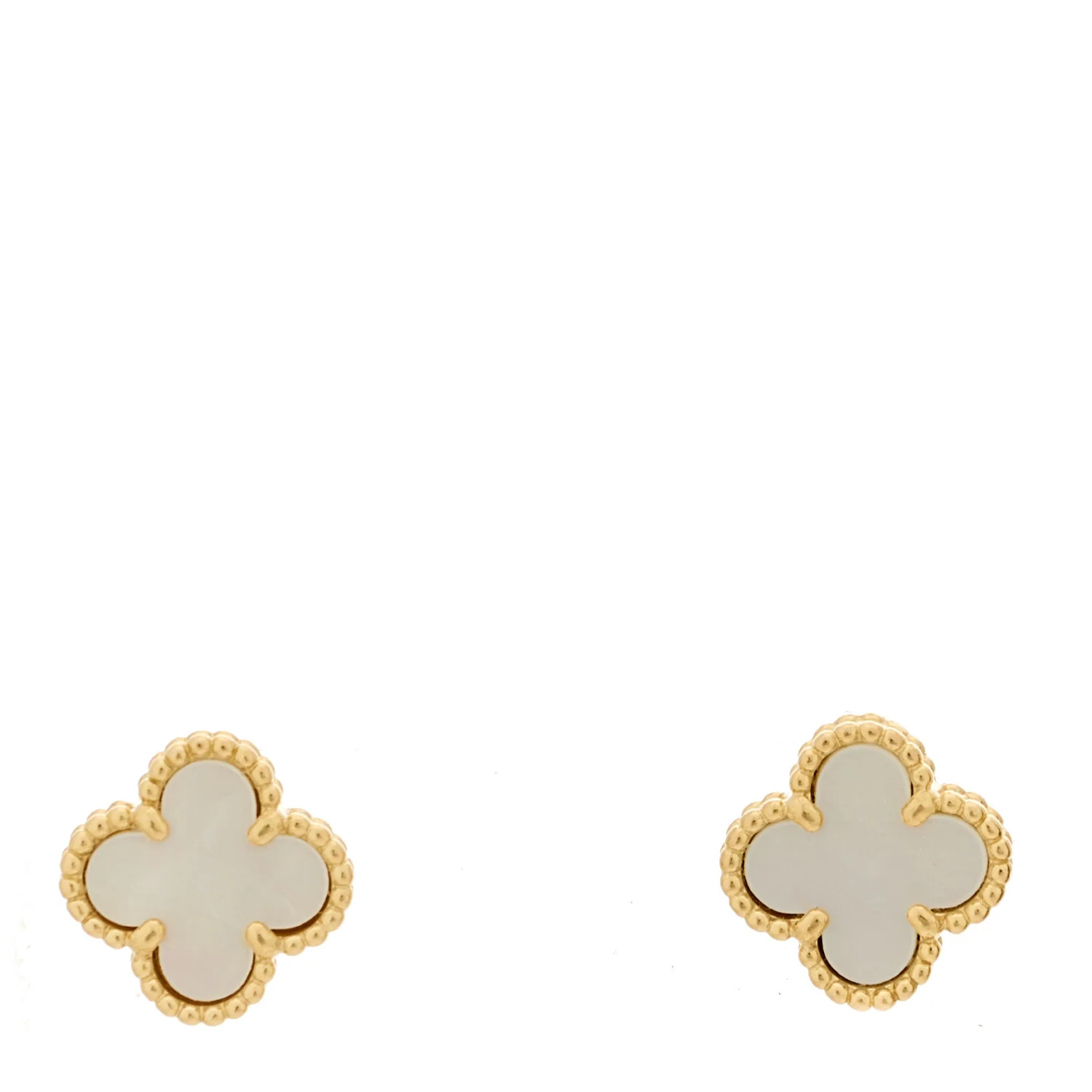 18K Yellow Gold Mother of Pearl Sweet Alhambra Earrings