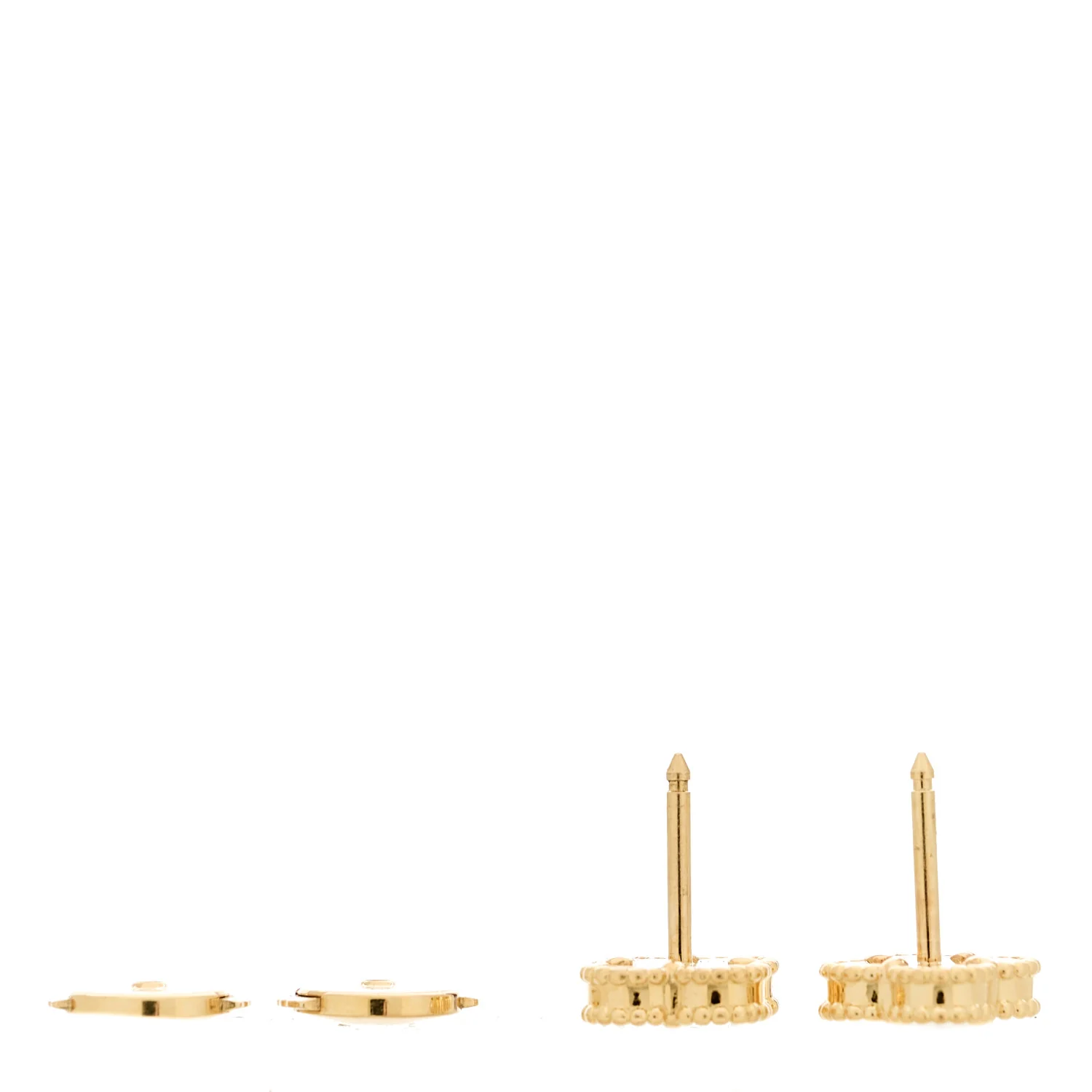 18K Yellow Gold Mother of Pearl Sweet Alhambra Earrings - Image 3