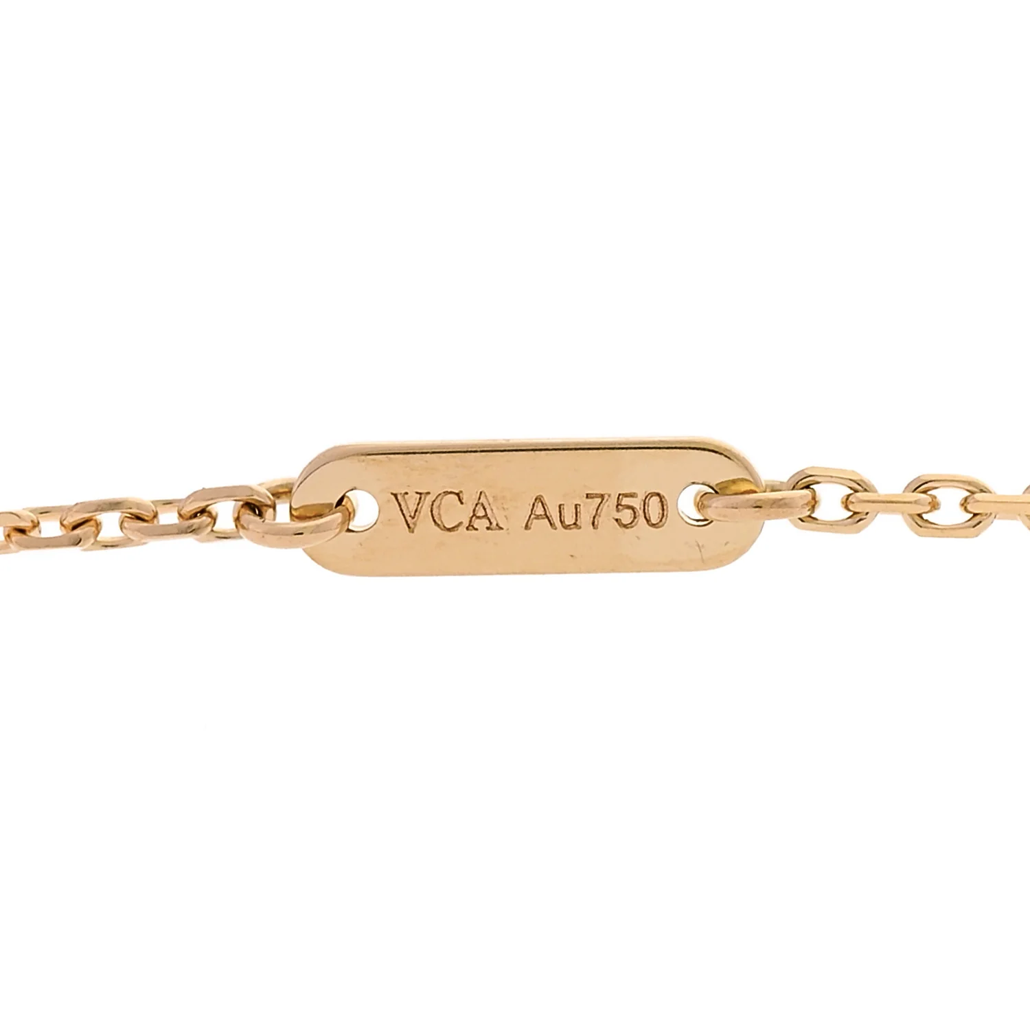 18K Yellow Gold Mother of Pearl Sweet Alhambra Pendant Necklace - Image 4