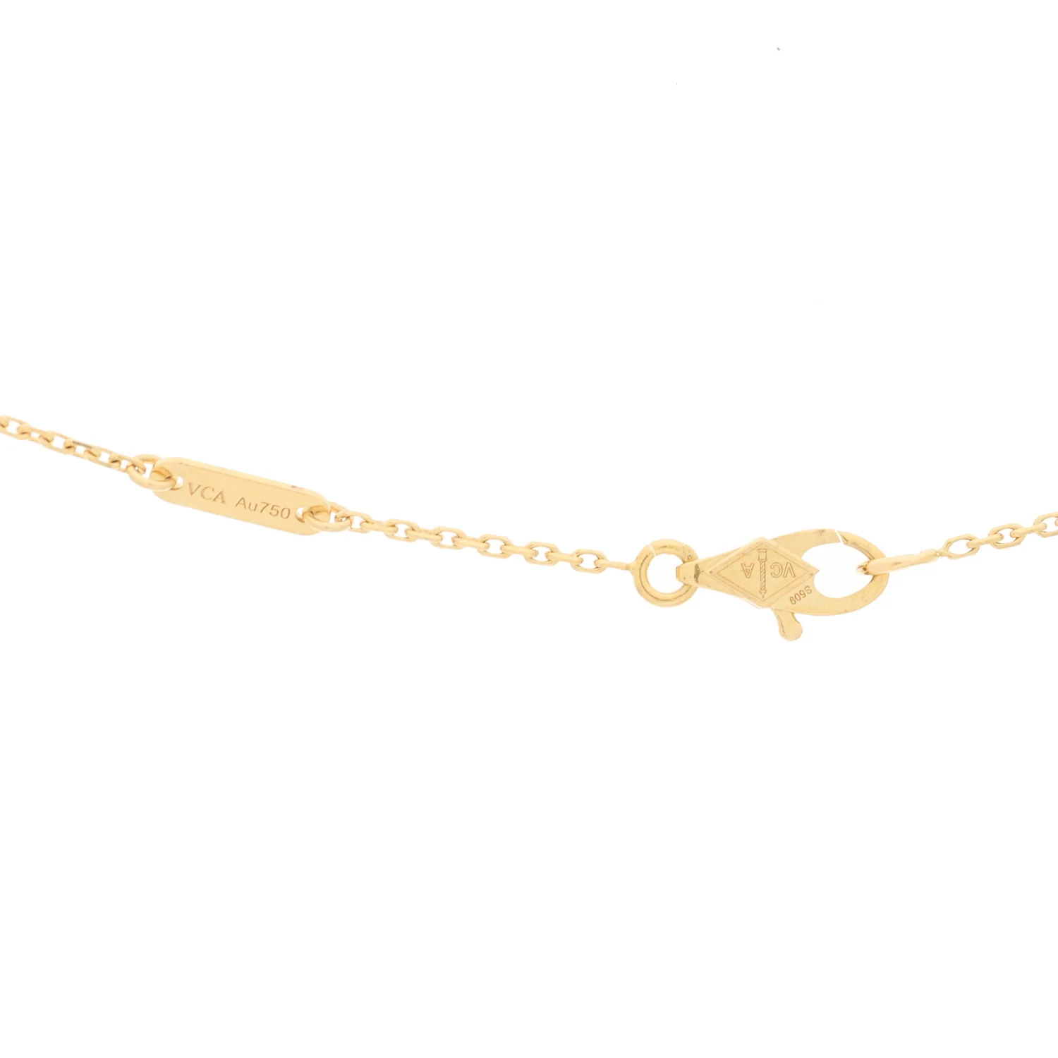 18K Yellow Gold Mother of Pearl Sweet Alhambra Pendant Necklace - Image 4