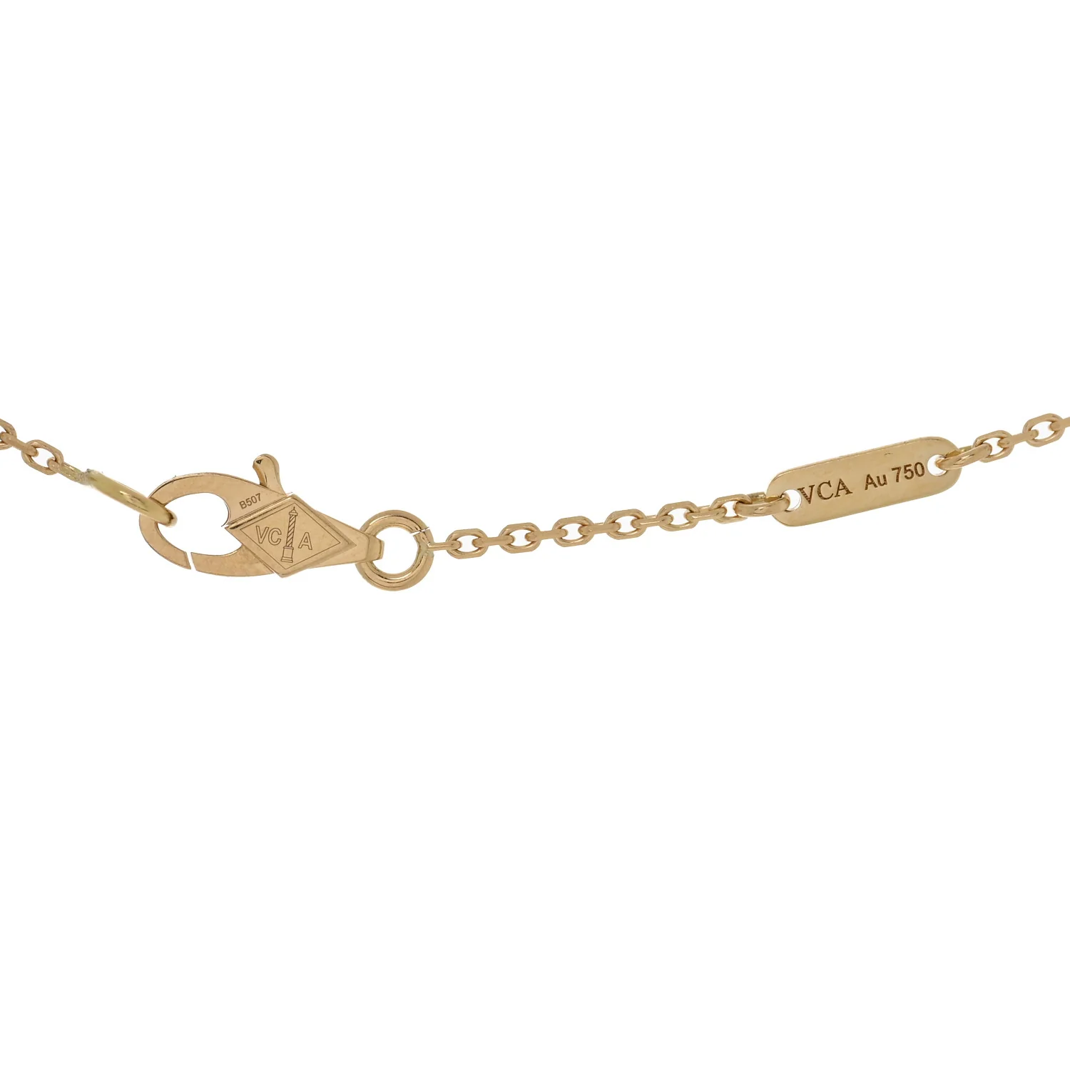 18K Yellow Gold Mother of Pearl Sweet Alhambra Pendant Necklace - Image 4