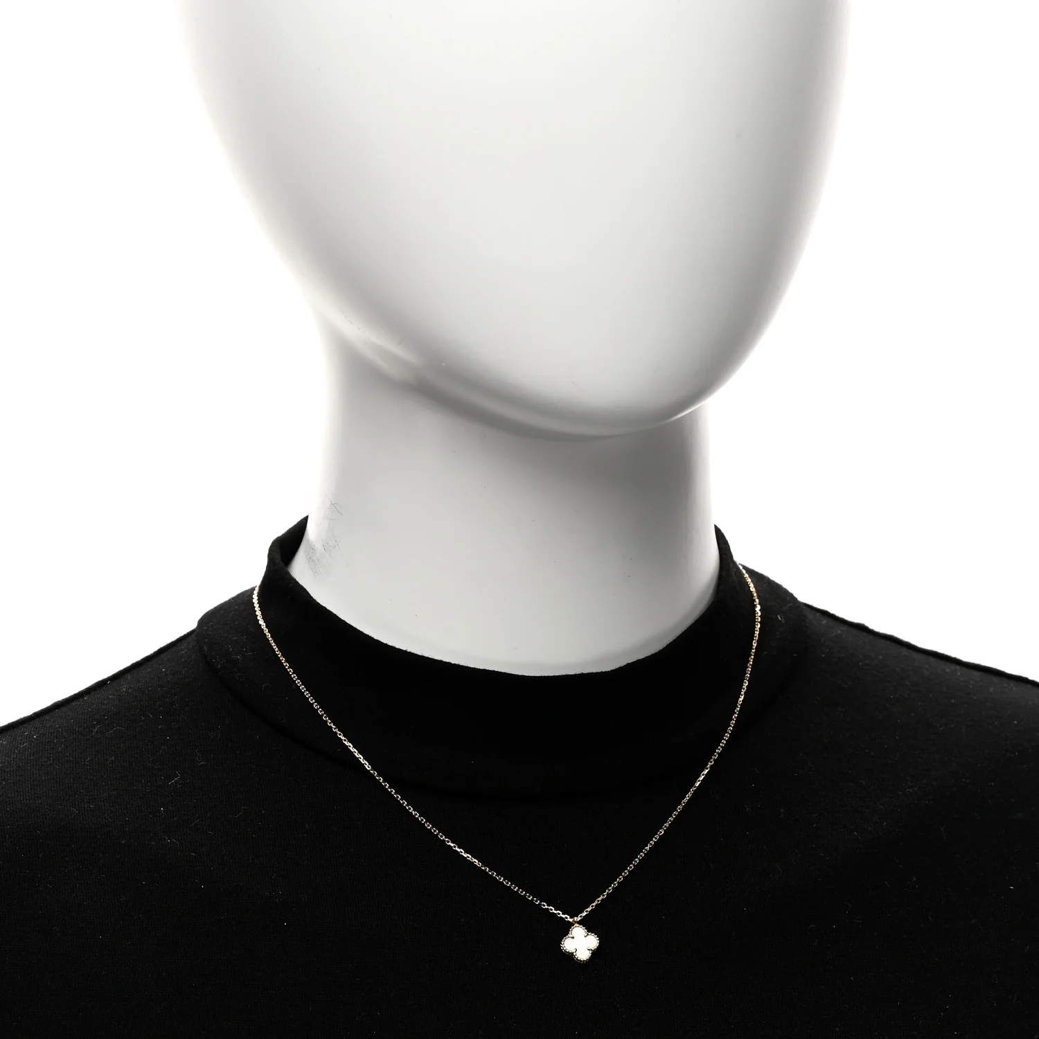 18K Yellow Gold Mother of Pearl Sweet Alhambra Pendant Necklace - Image 2
