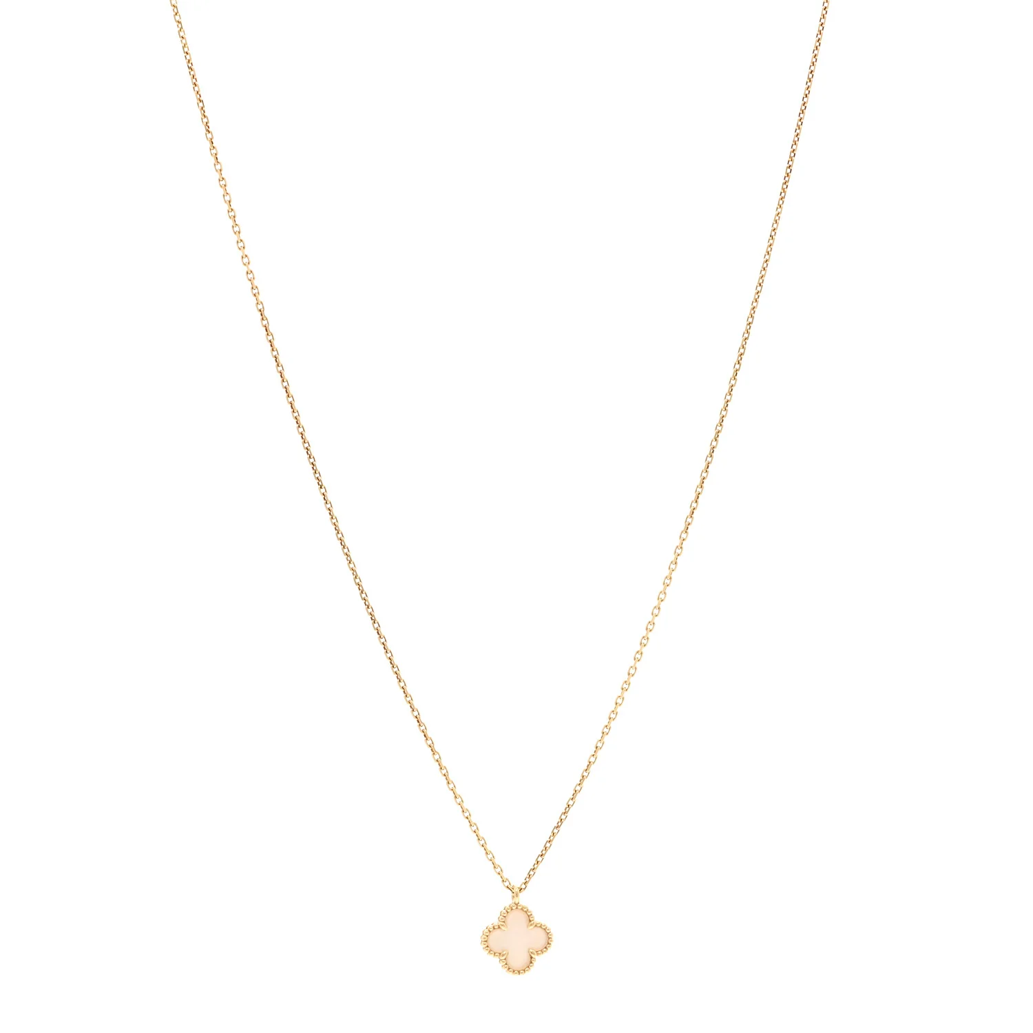 18K Yellow Gold Mother of Pearl Sweet Alhambra Pendant Necklace