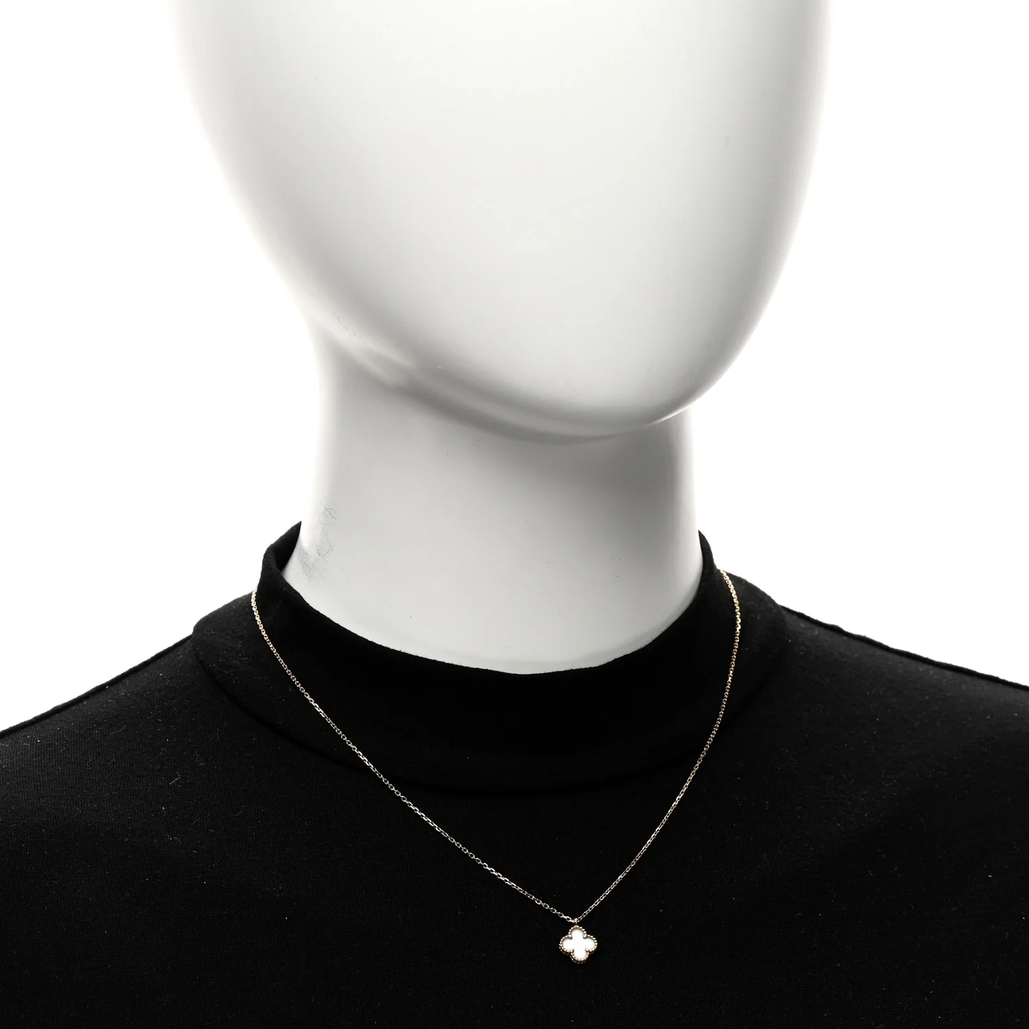 18K Yellow Gold Mother of Pearl Sweet Alhambra Pendant Necklace - Image 2