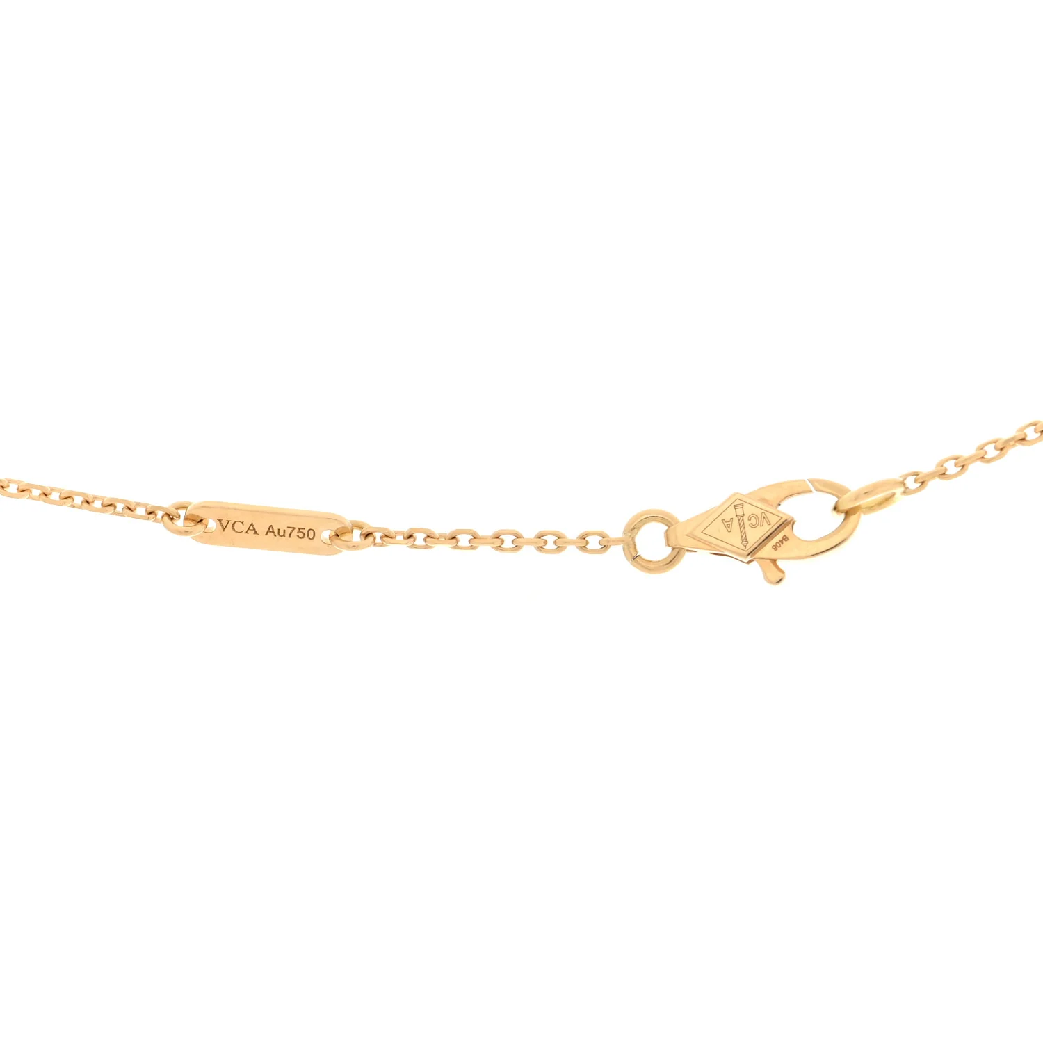 18K Yellow Gold Mother of Pearl Sweet Alhambra Pendant Necklace - Image 4