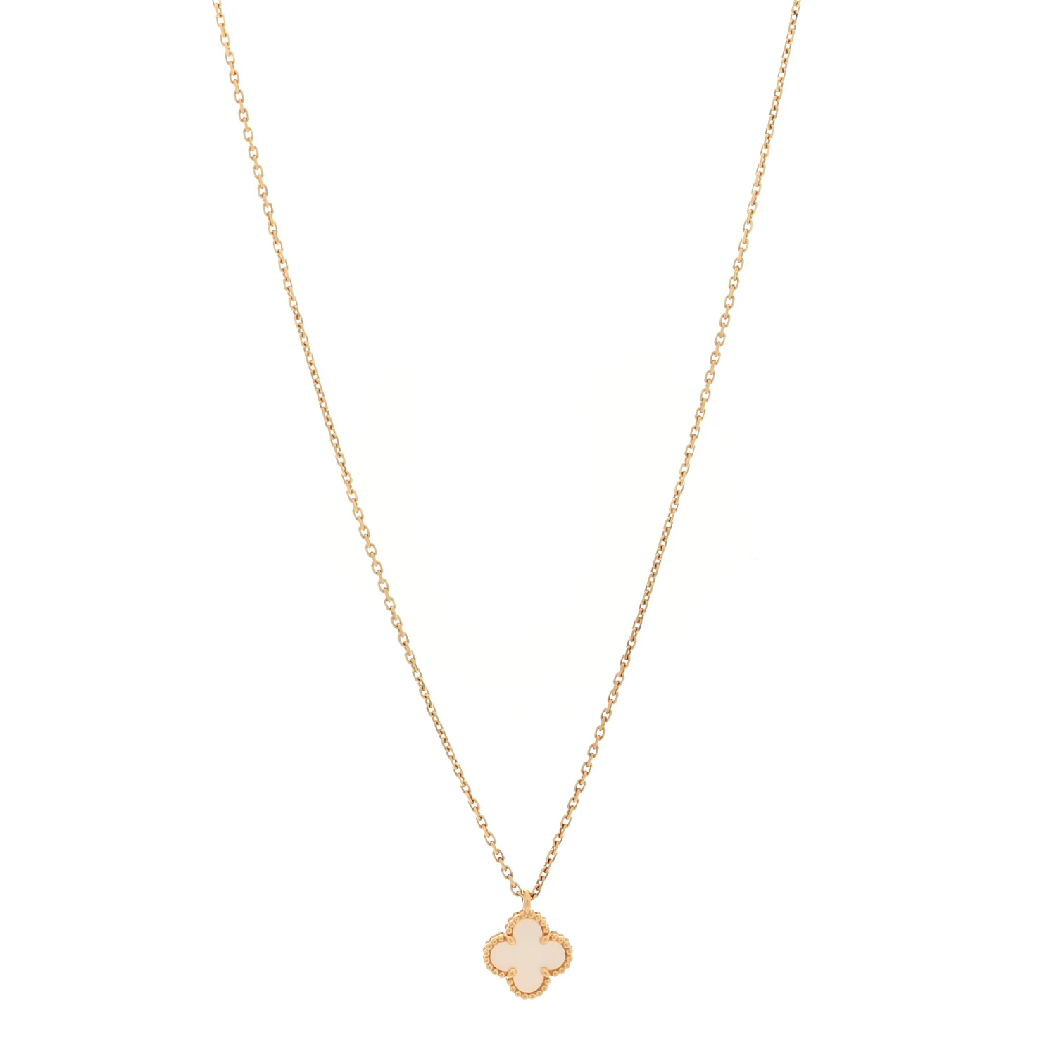 18K Yellow Gold Mother of Pearl Sweet Alhambra Pendant Necklace