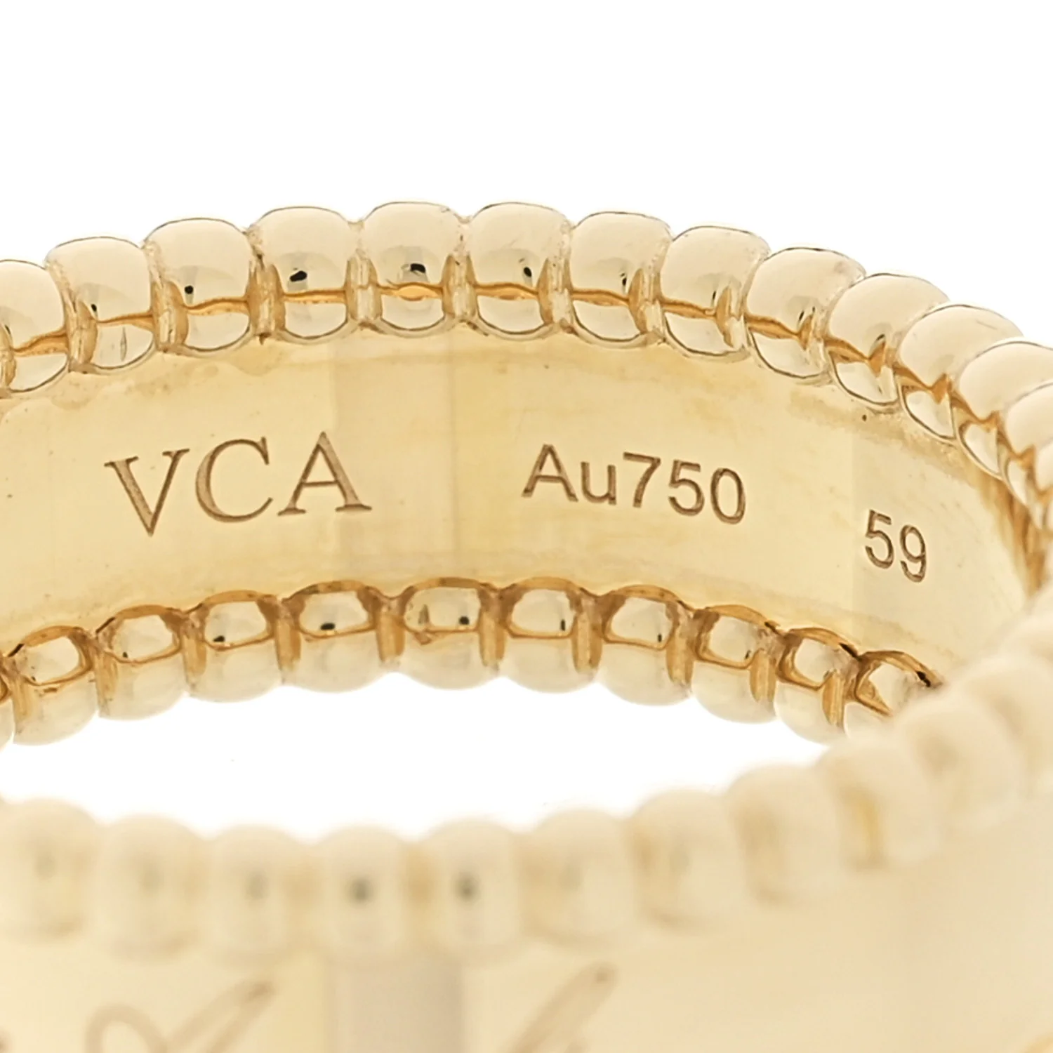 18K Yellow Gold Perlee Signature Ring 59 8.75 - Image 4
