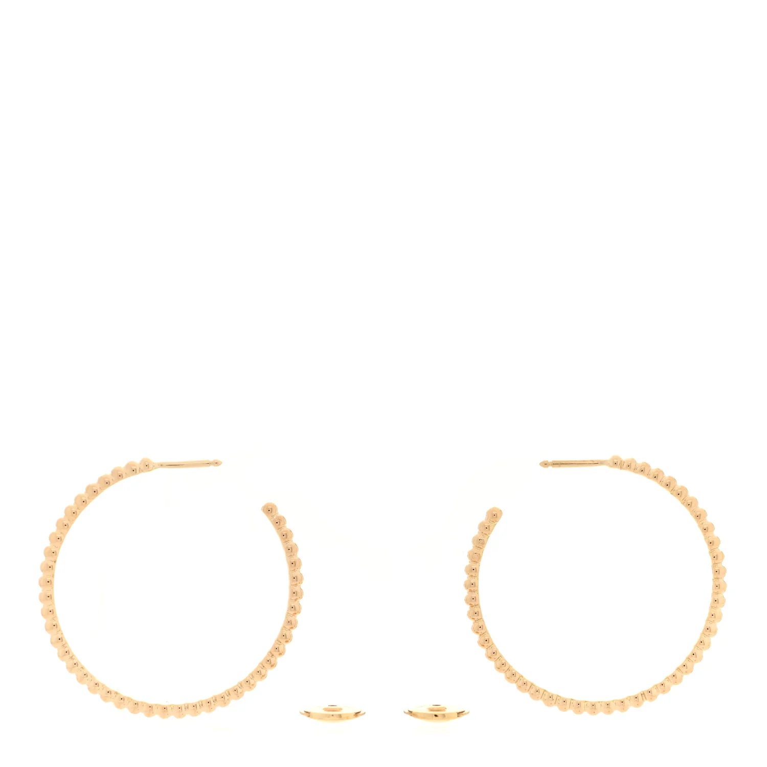 18K Yellow Gold Small Perlee Hoop Earrings - Image 3