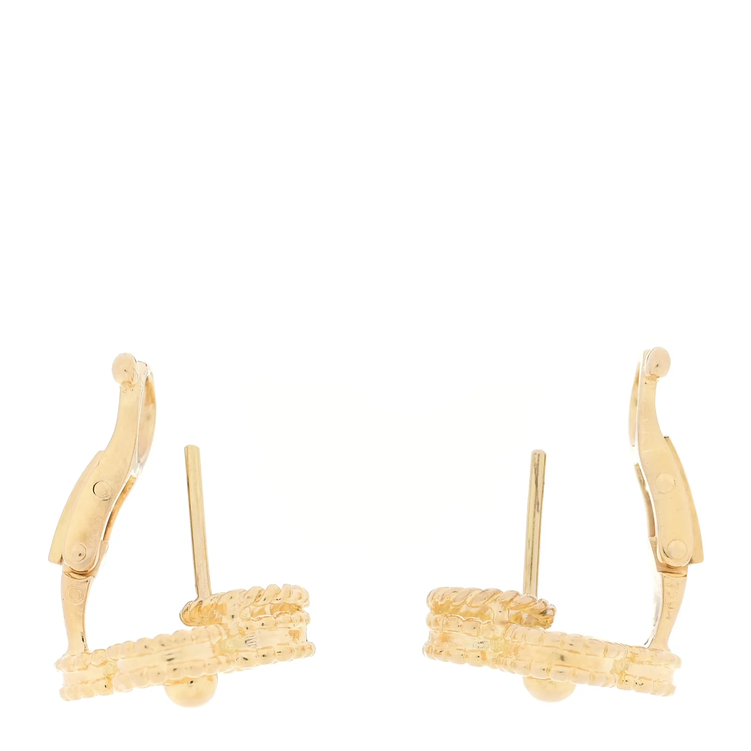 18K Yellow Gold Vintage Alhambra Earrings - Image 3