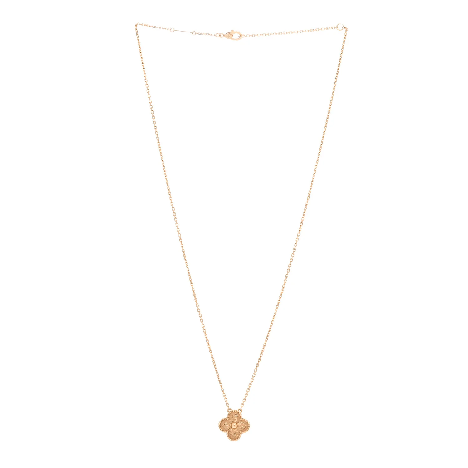 18K Yellow Gold Vintage Alhambra Pendant Necklace - Image 3