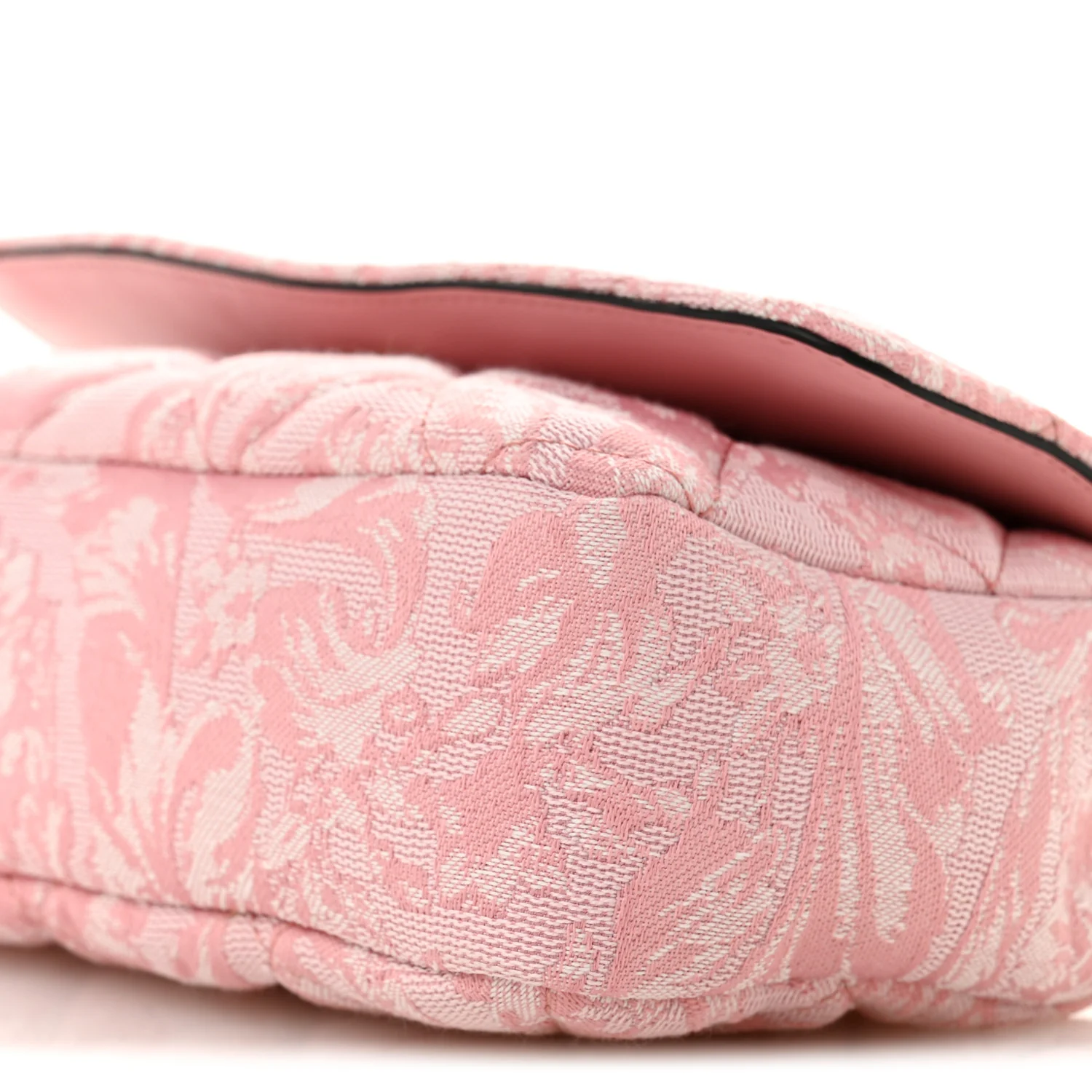 Baroque Jacquard Quilted Small Medusa Shoulder Bag Baby Pink - Image 9