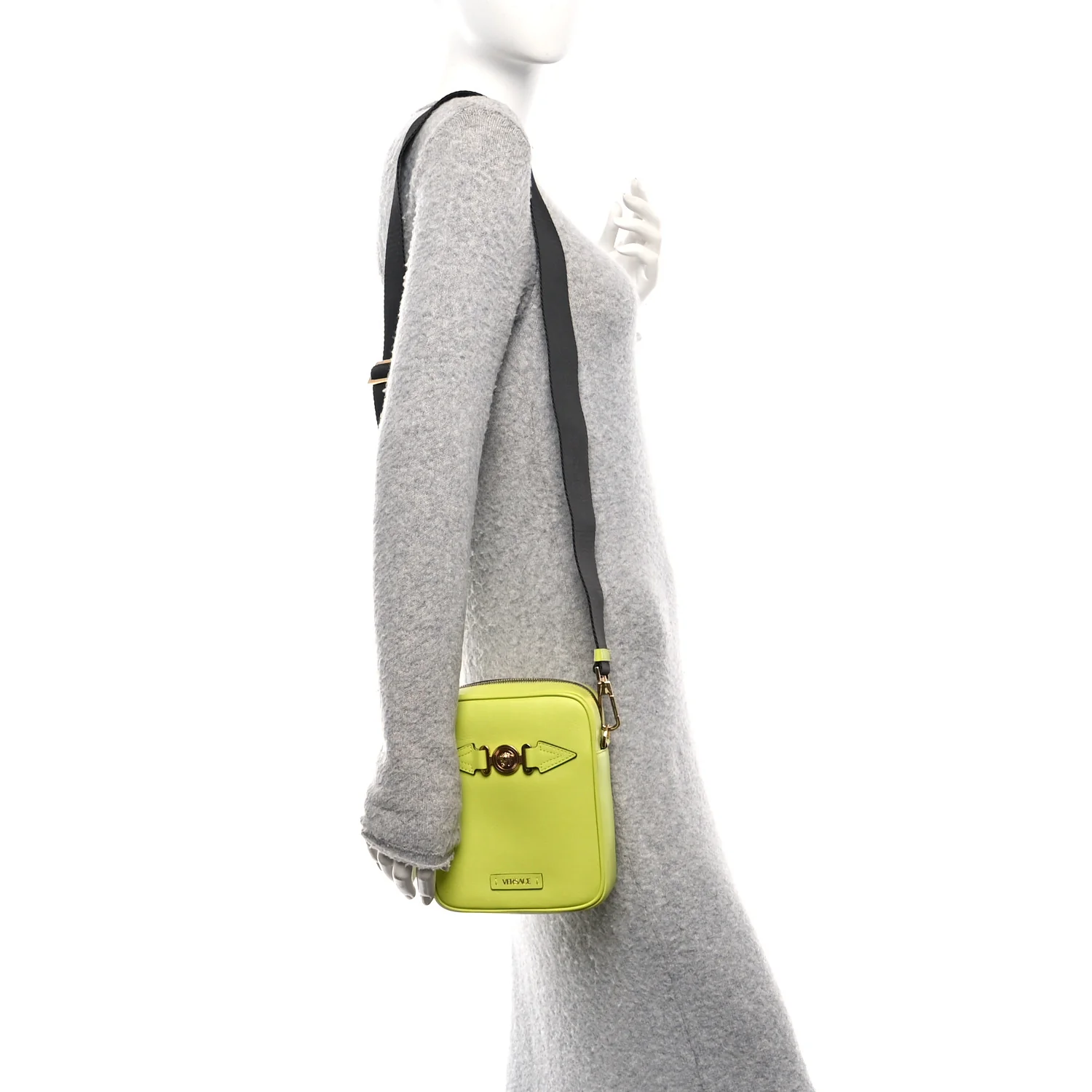 Calfksin Medusa Biggie Messenger Bag Citron - Image 2
