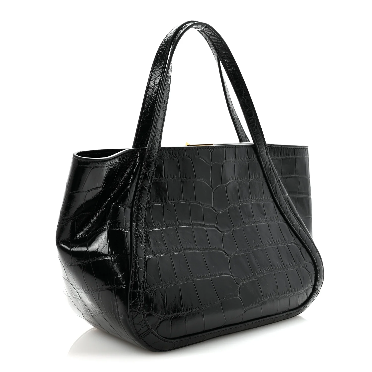 Calfskin Crocodile Embossed Small Greca Goddess Shoulder Bag - Image 3