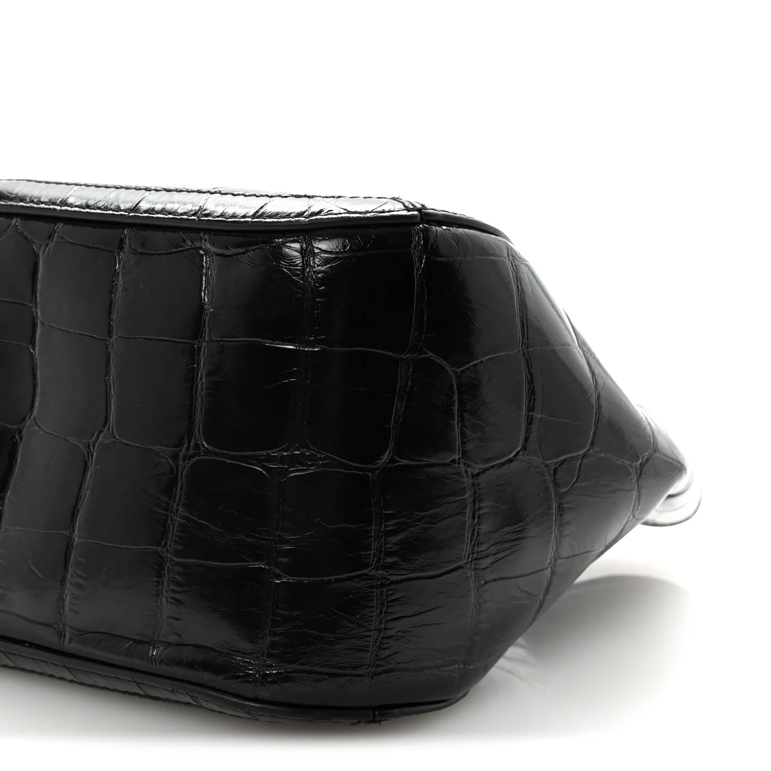 Calfskin Crocodile Embossed Small Greca Goddess Shoulder Bag - Image 9