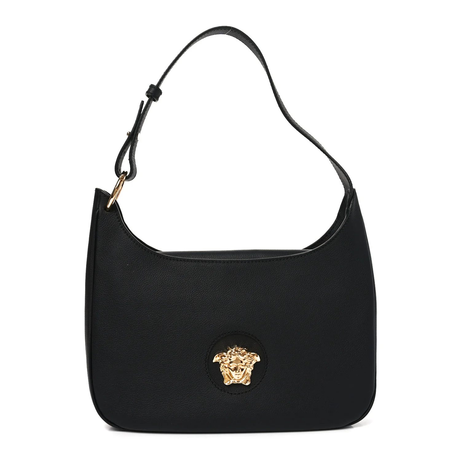 Calfskin La Medusa Medium Hobo Crossbody Black