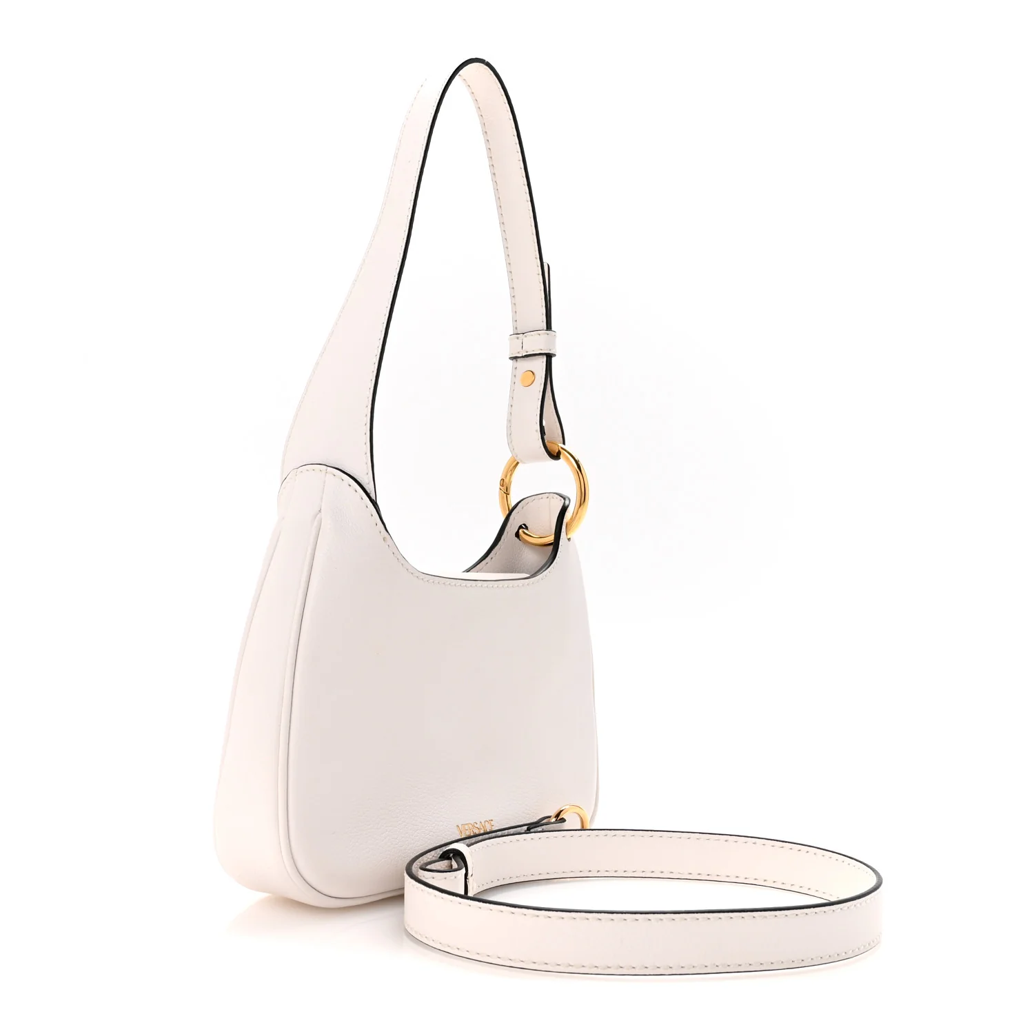 Calfskin La Medusa Small Hobo Crossbody Optical White - Image 3