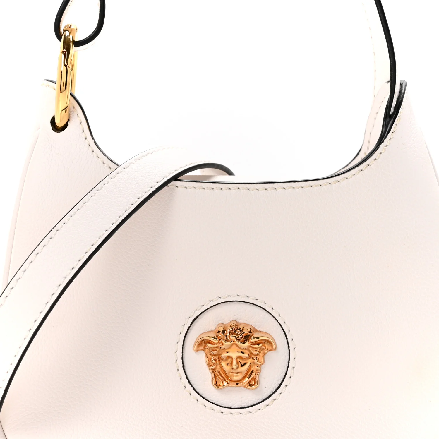Calfskin La Medusa Small Hobo Crossbody Optical White - Image 7