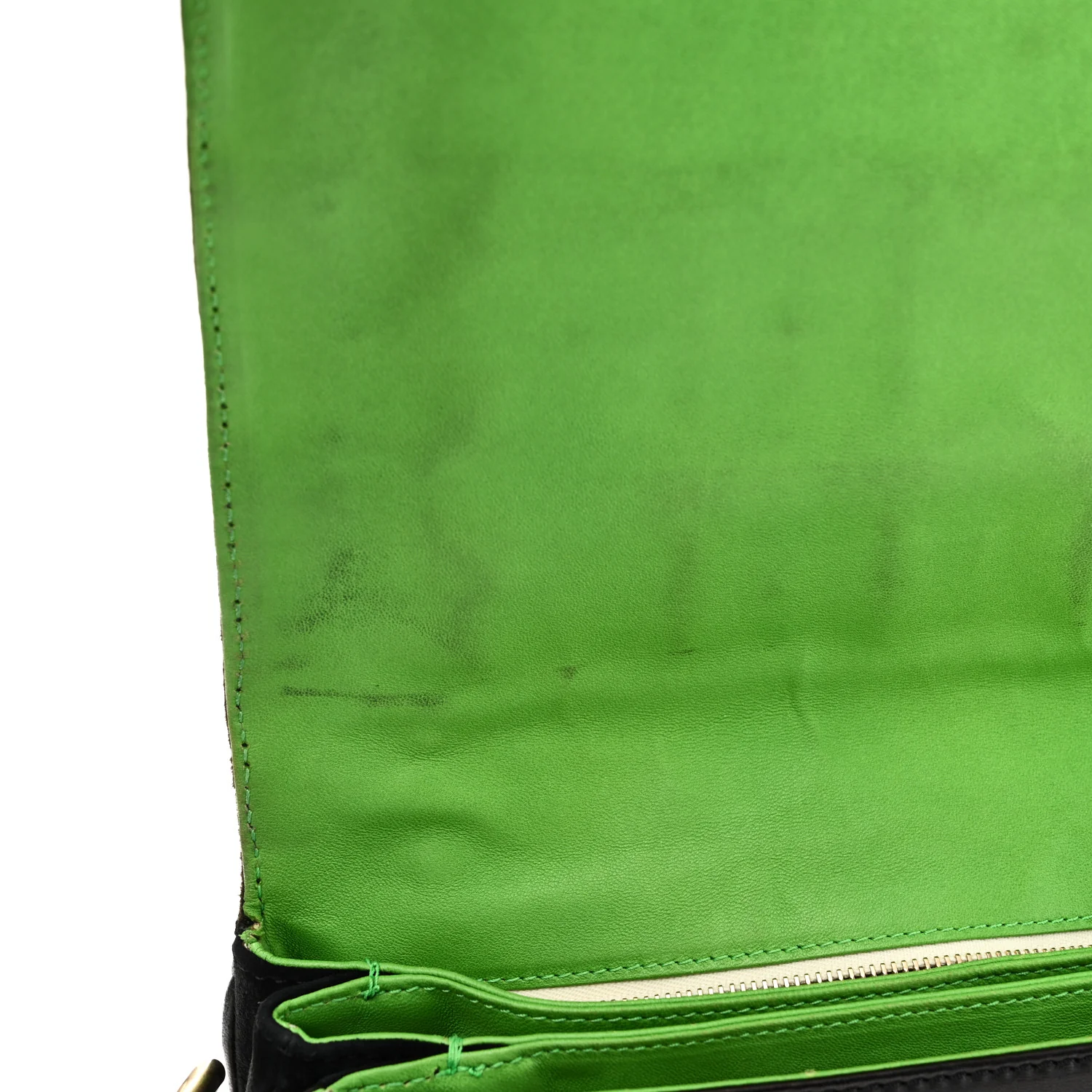 Calfskin Suede Studded Shoulder Bag Black Gold - Image 12