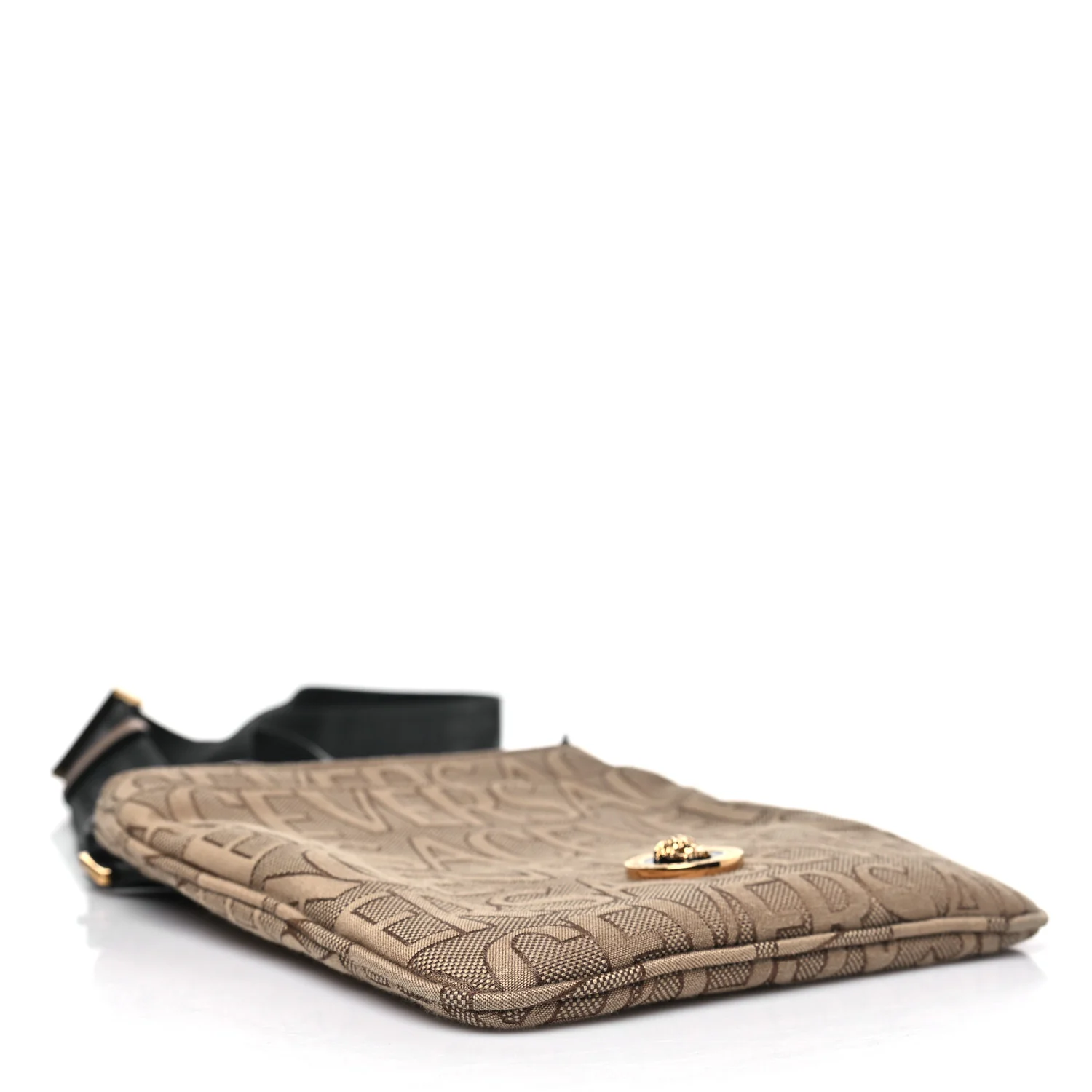 Canvas Allover Logo Medusa Crossbody Bag Beige Brown - Image 4
