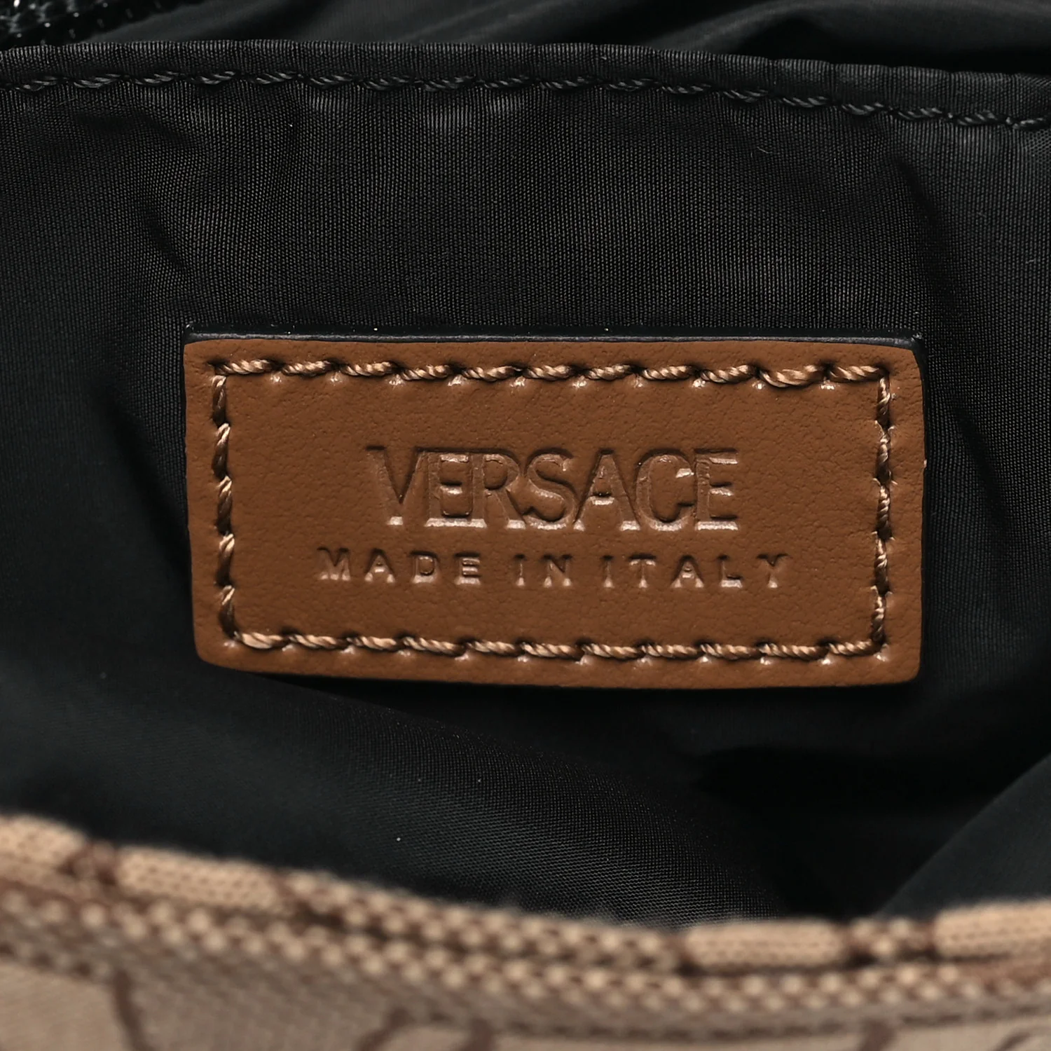 Canvas Allover Logo Medusa Crossbody Bag Beige Brown - Image 6