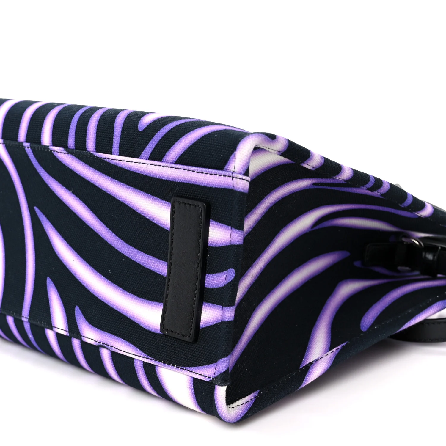 Canvas Calfskin Zebra La Medusa Small Tote Bag Purple Black - Image 10