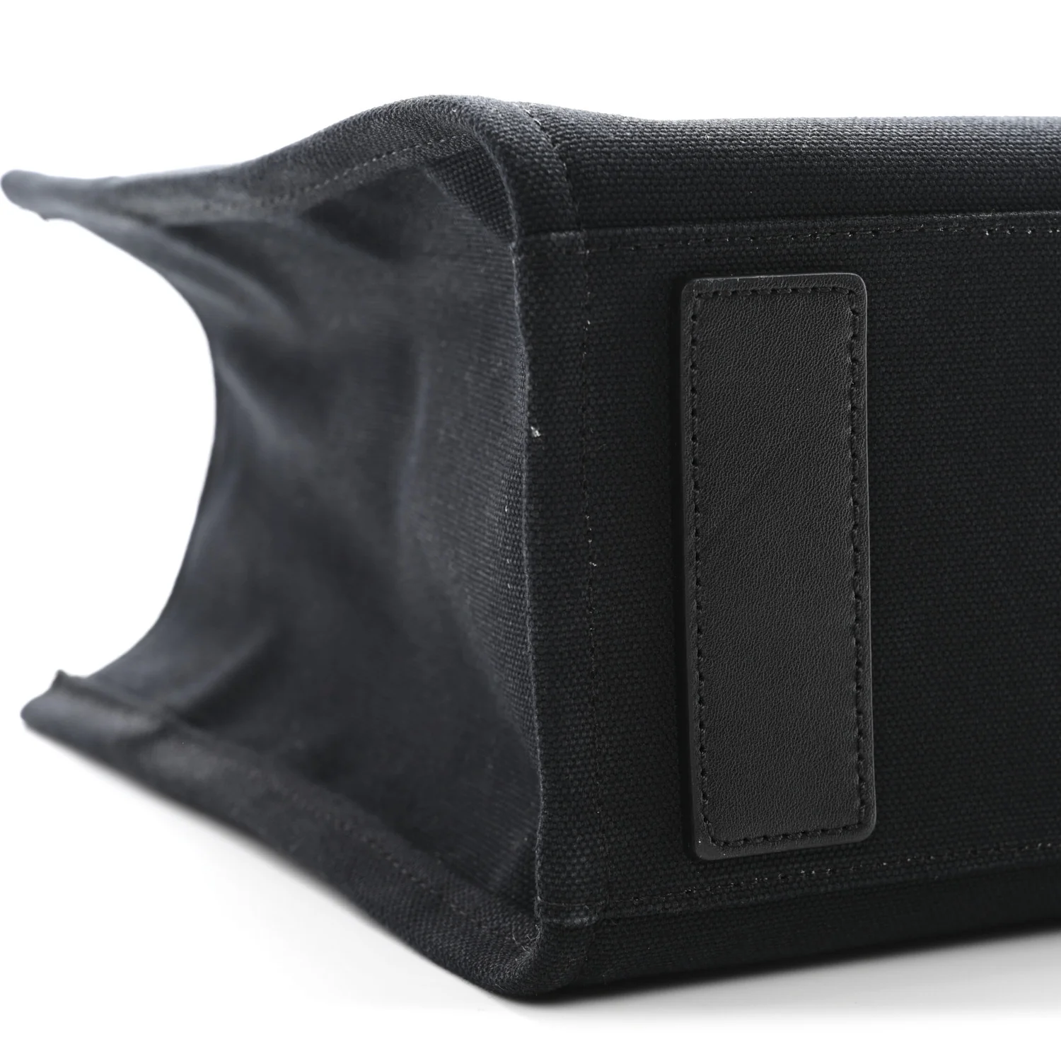 Canvas Studded Small Logo Tote Bag Black - Image 9