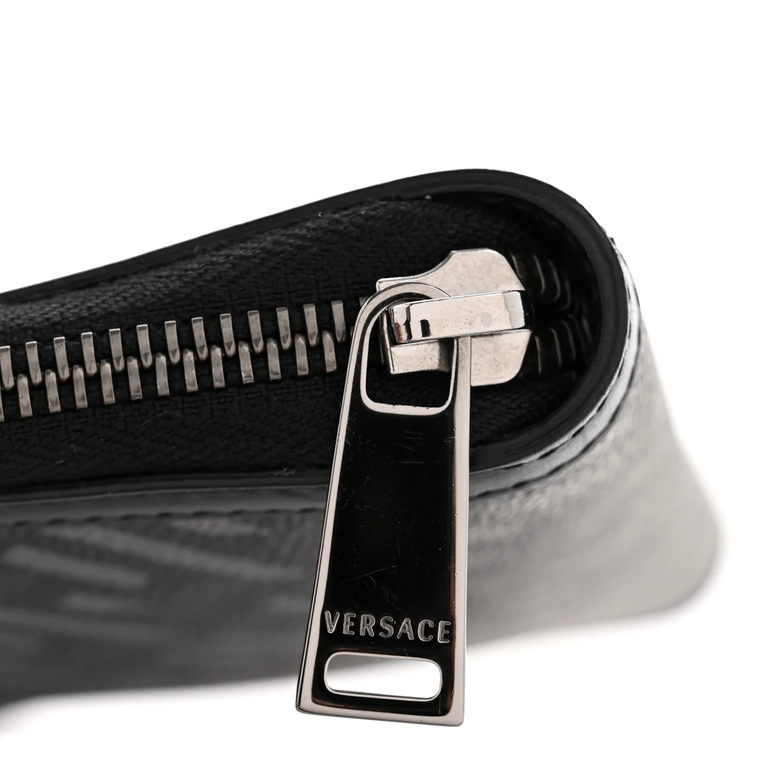 Coated Canvas La Greca Signature Black Gray - Image 11