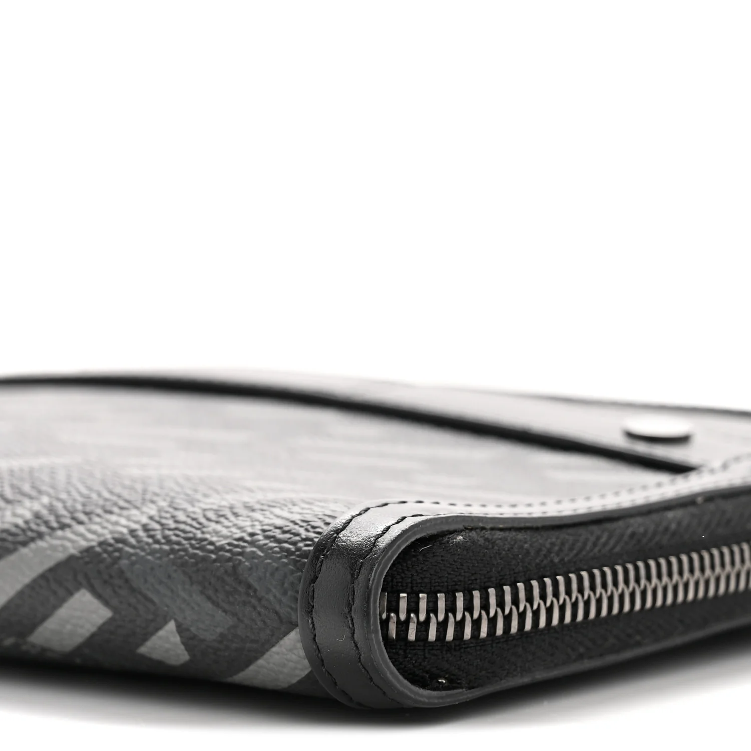 Coated Canvas La Greca Signature Black Gray - Image 9